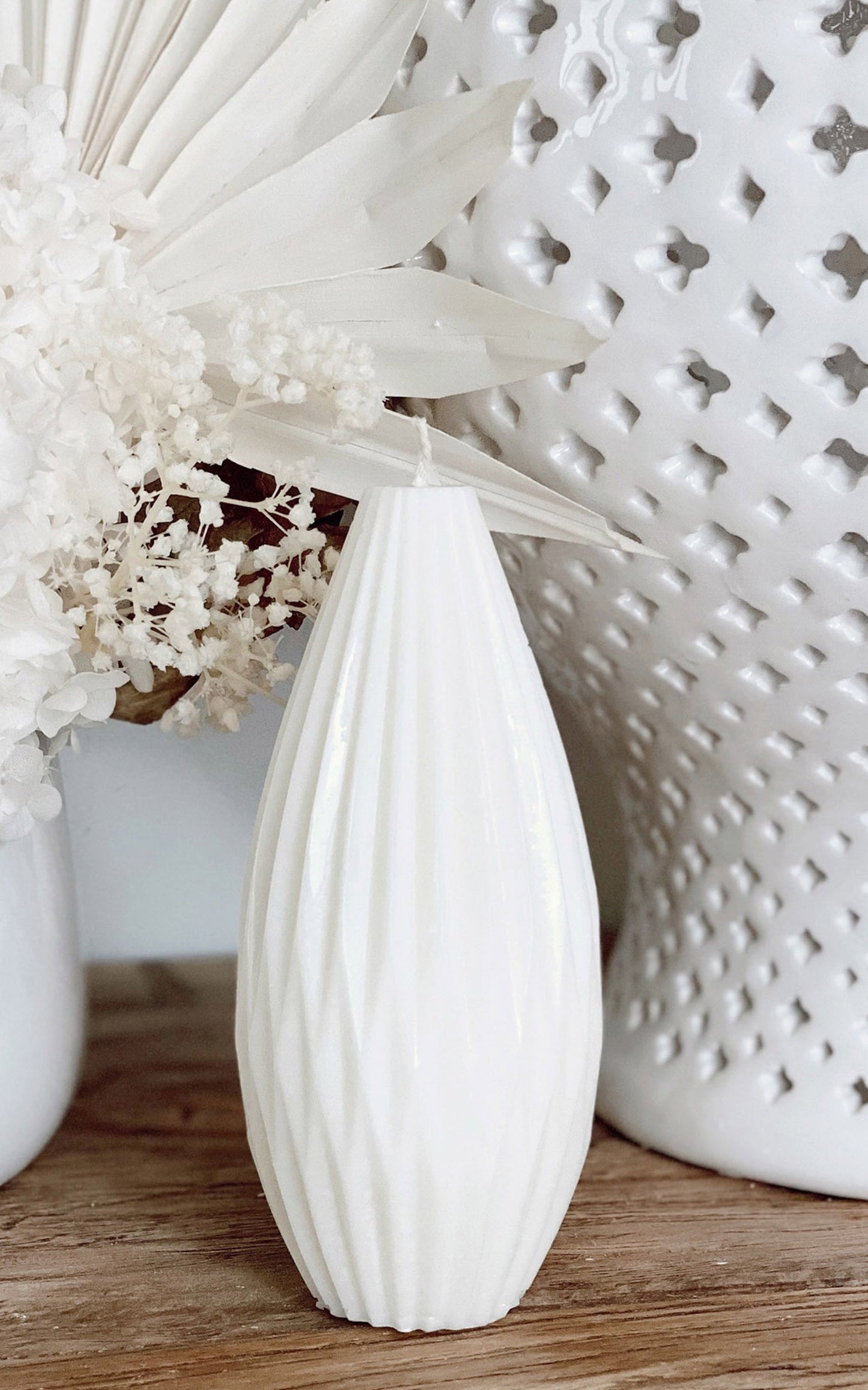 Summer & Spade - Ruby Pillar Candle in White