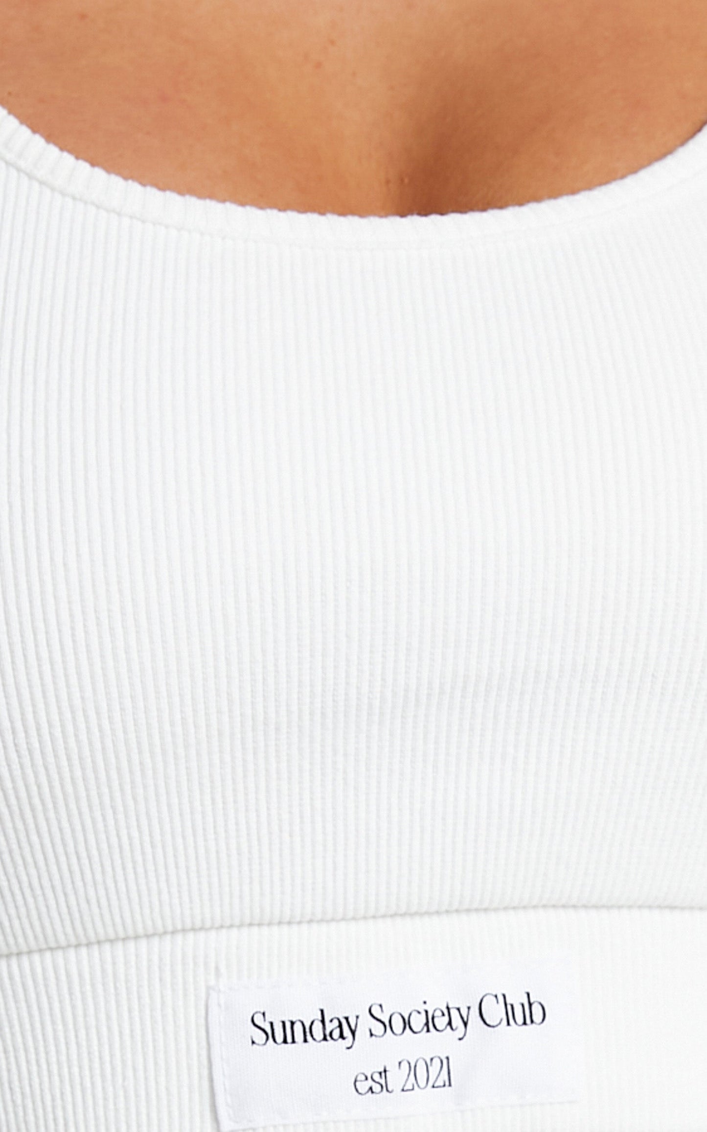 Sunday Society Club - Kairi Bralette in White Rib