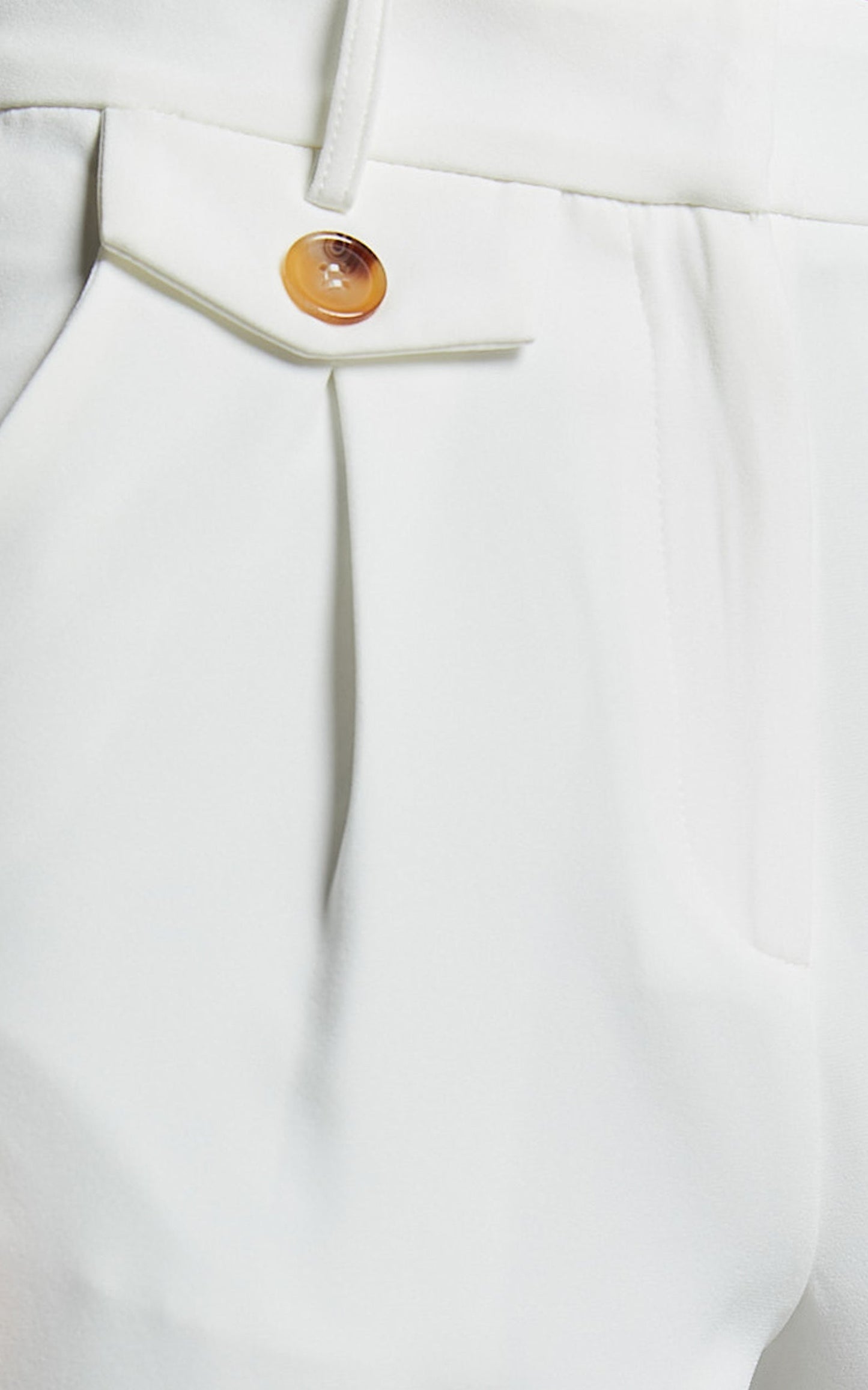 Suri Cropped Pant - High Waisted Tapered Tailored Pant With Pocket Detail in White
