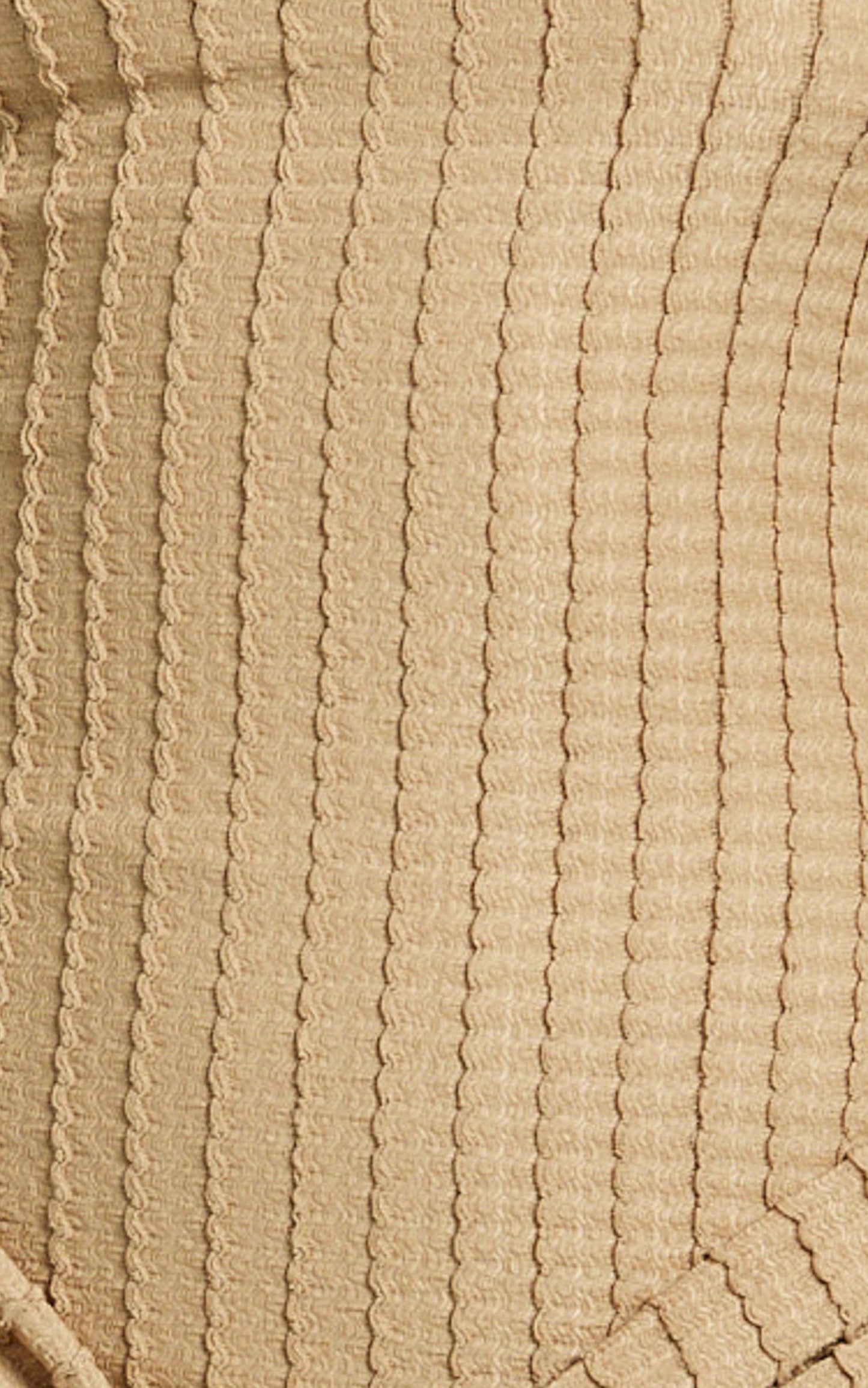 Svetlana Mini Dress - Textured Jersey Off Shoulder Draped Dress in Beige