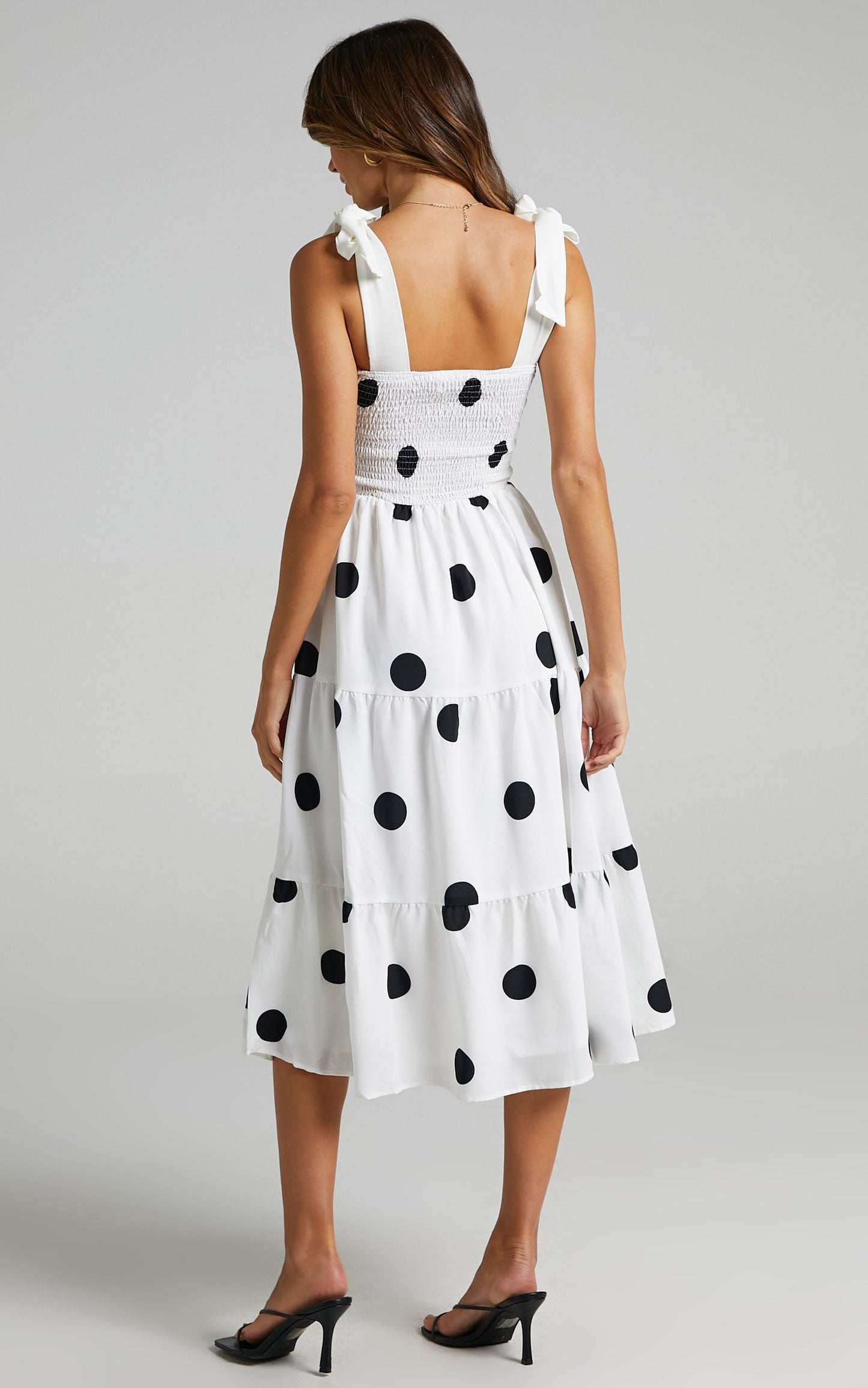 Sykes Dress in White Polka
