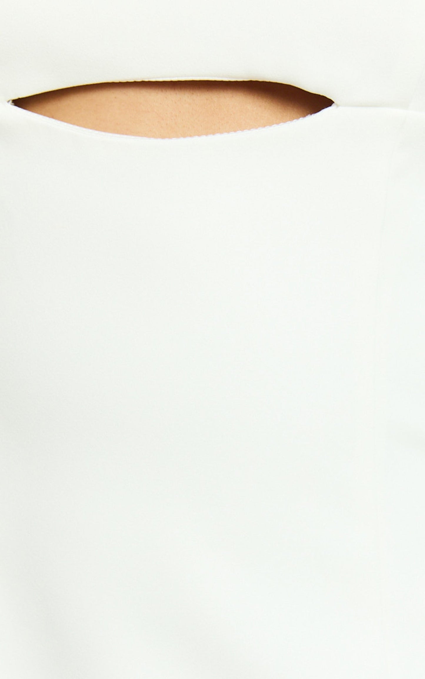 Tasha Midi Dress - Strappy Back Straight Neck Fitted Dress in White