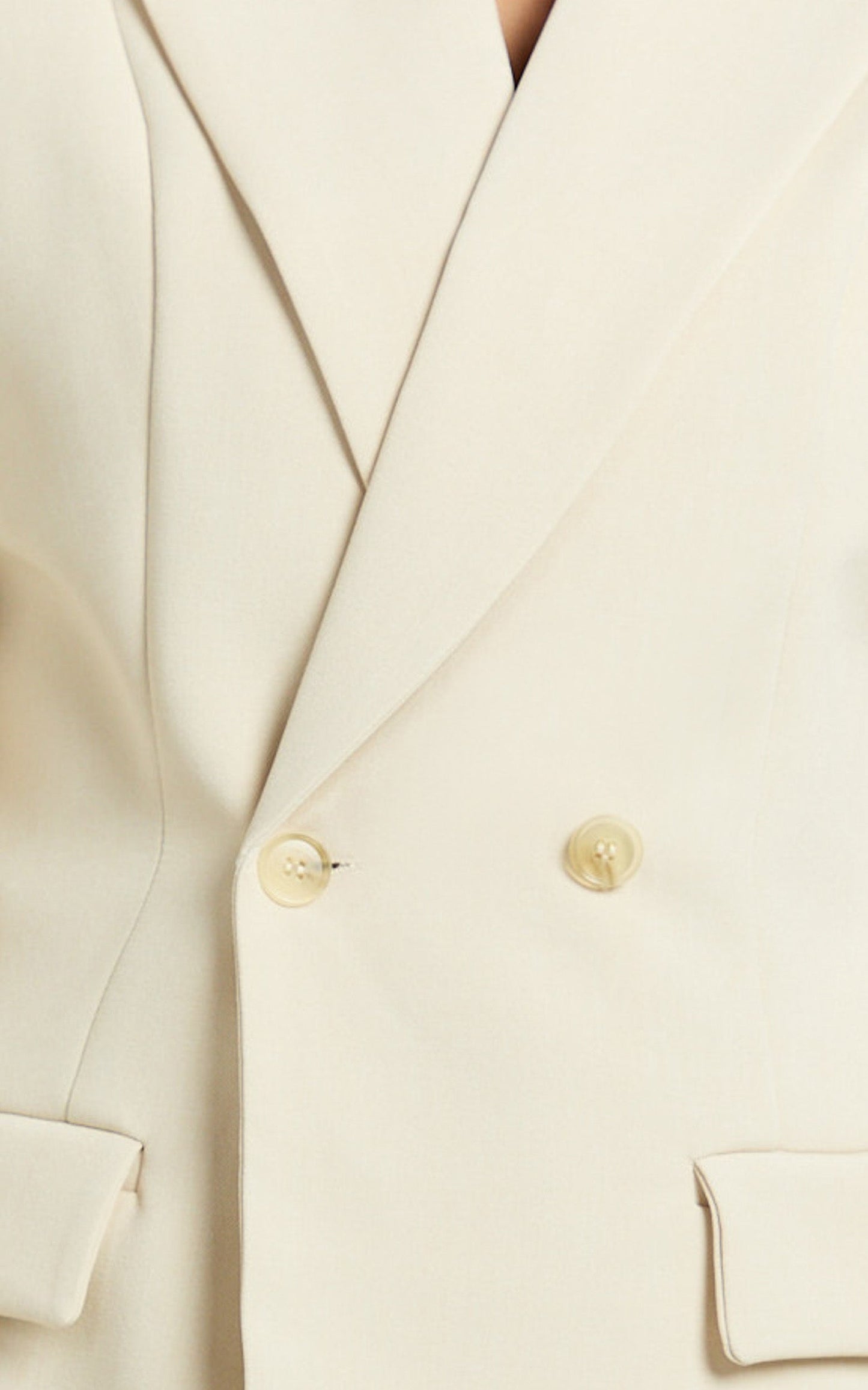 Tessa Blazer - Oversized Cinch Waist Double Breasted Blazer in Beige