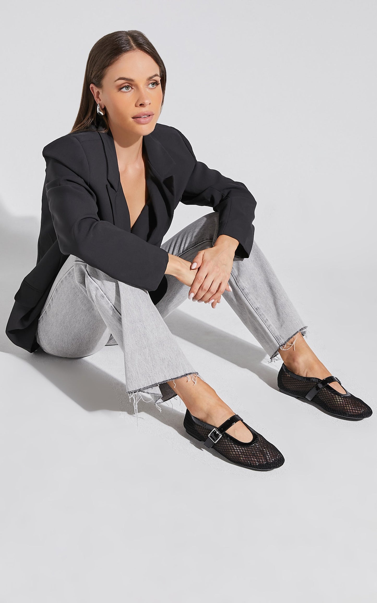 Therapy - Addie Mesh Ballet Flats in Black Patent