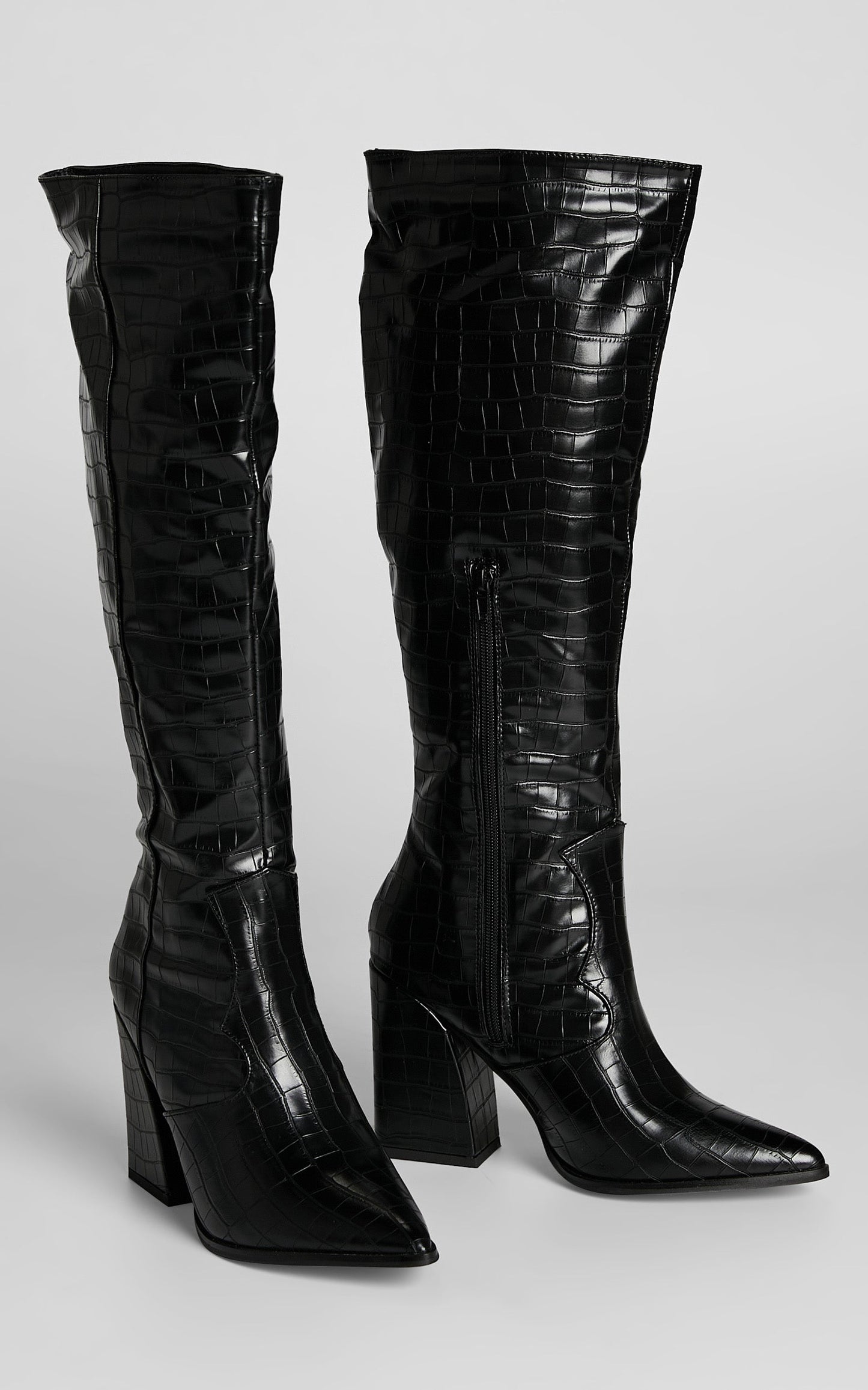 Therapy - Edora Boots in Black Croc