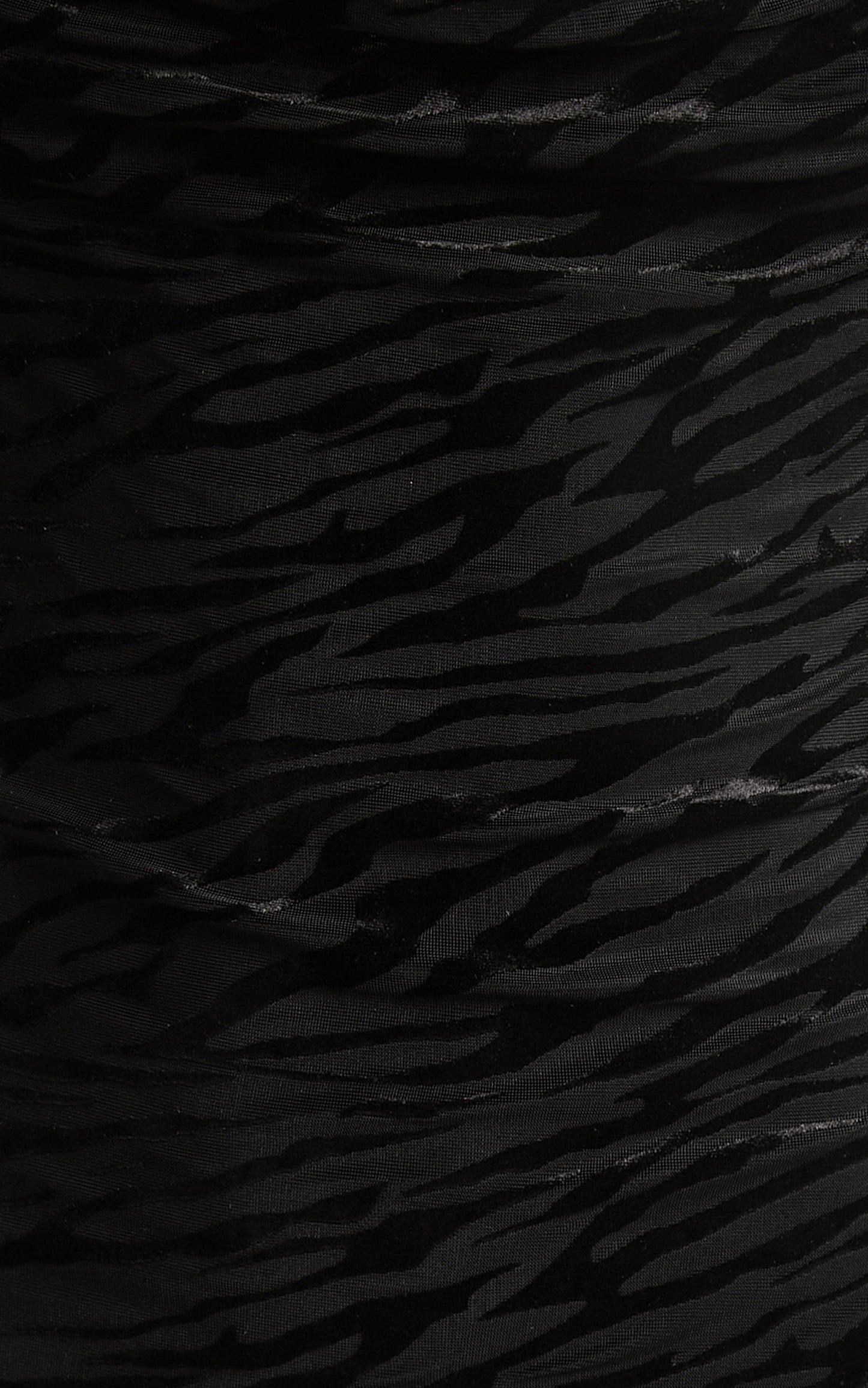 Threcia Midi Dress - Burn Out Velvet Cowl Dress in Black Zebra
