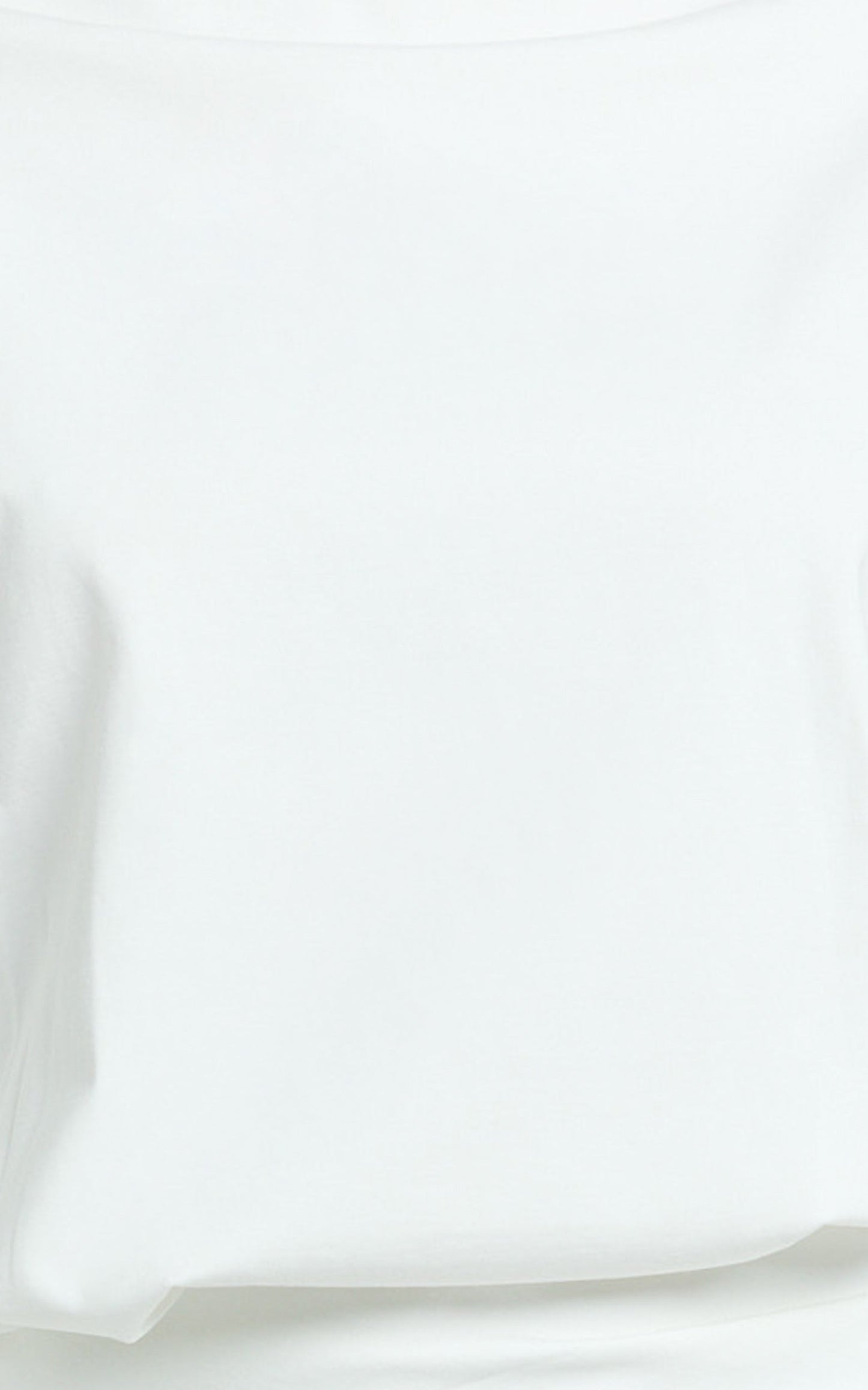 Tonya Mini Dress - High Neck Drop Shoulder Tulip Sleeve Top in White
