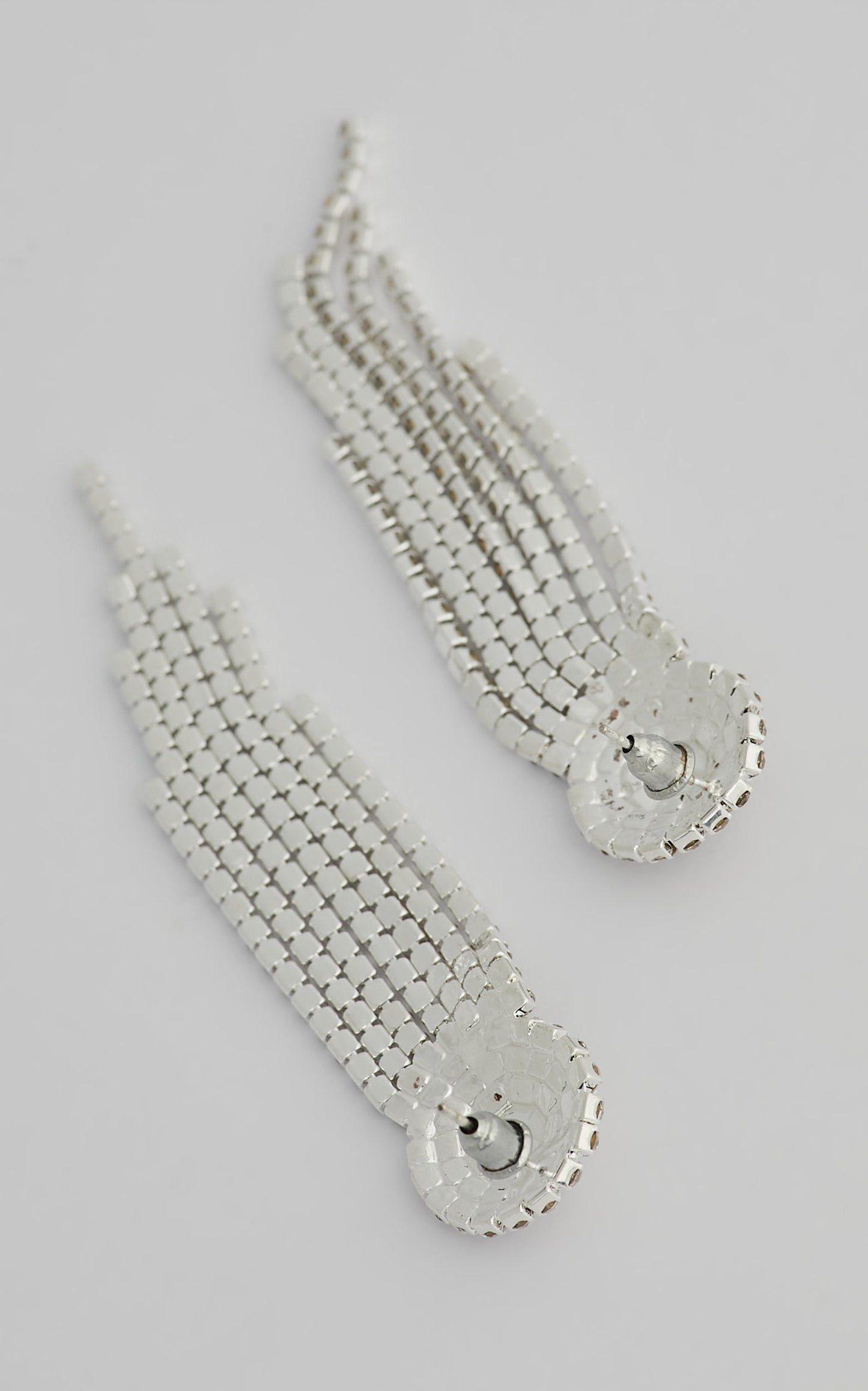 Trinny Drop Earrings in Silver Diamante