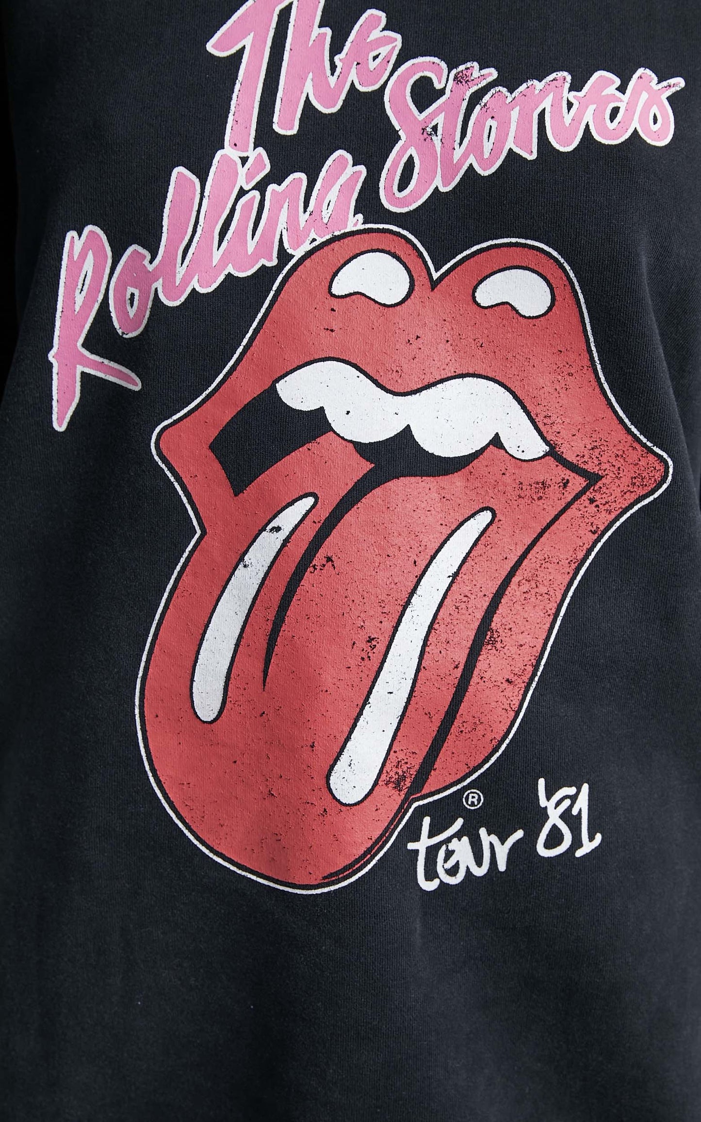 Universal Music - Rolling Stones Crew Neck Sweater in Washed Black