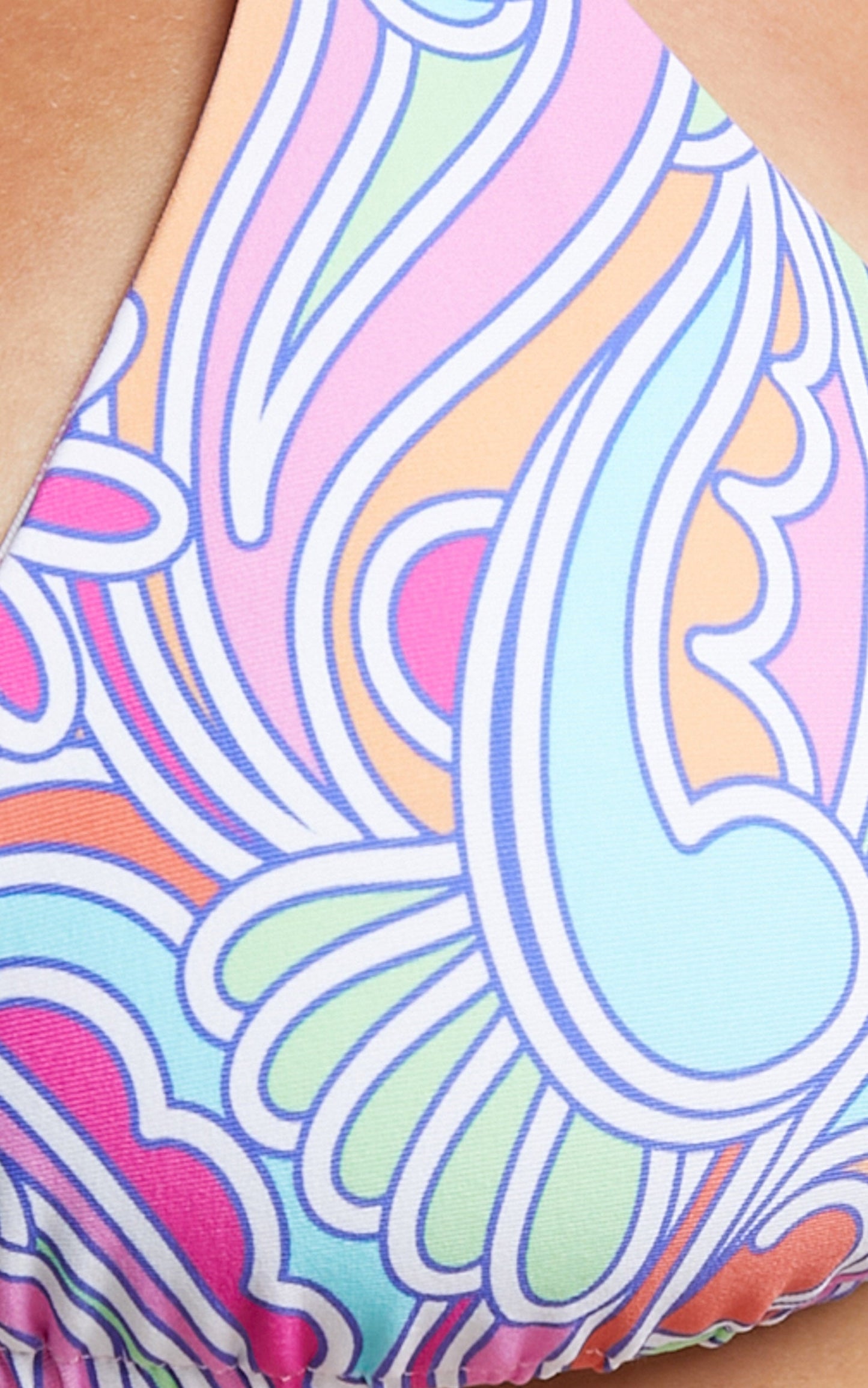 VDM The Label - Ziggy Reversible Bikini Top in Kaleidoscope Swirl/Bubblegum Gingham
