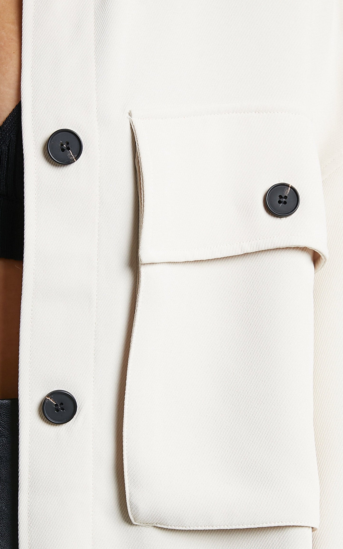 Valenntina Jacket - Oversized Button Up Jacket in Cream