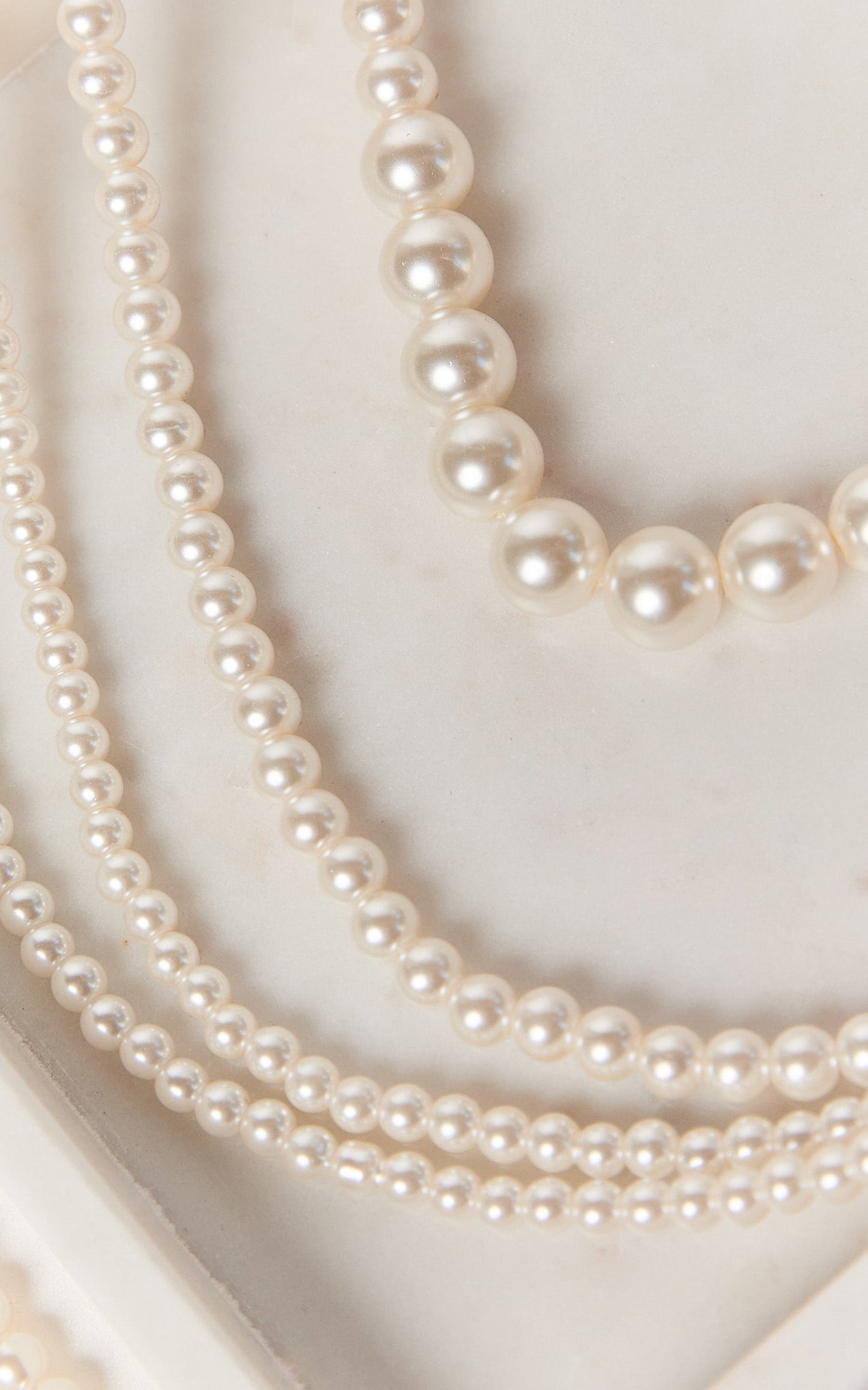 Vance Necklace - Layered Pearl Necklace in White