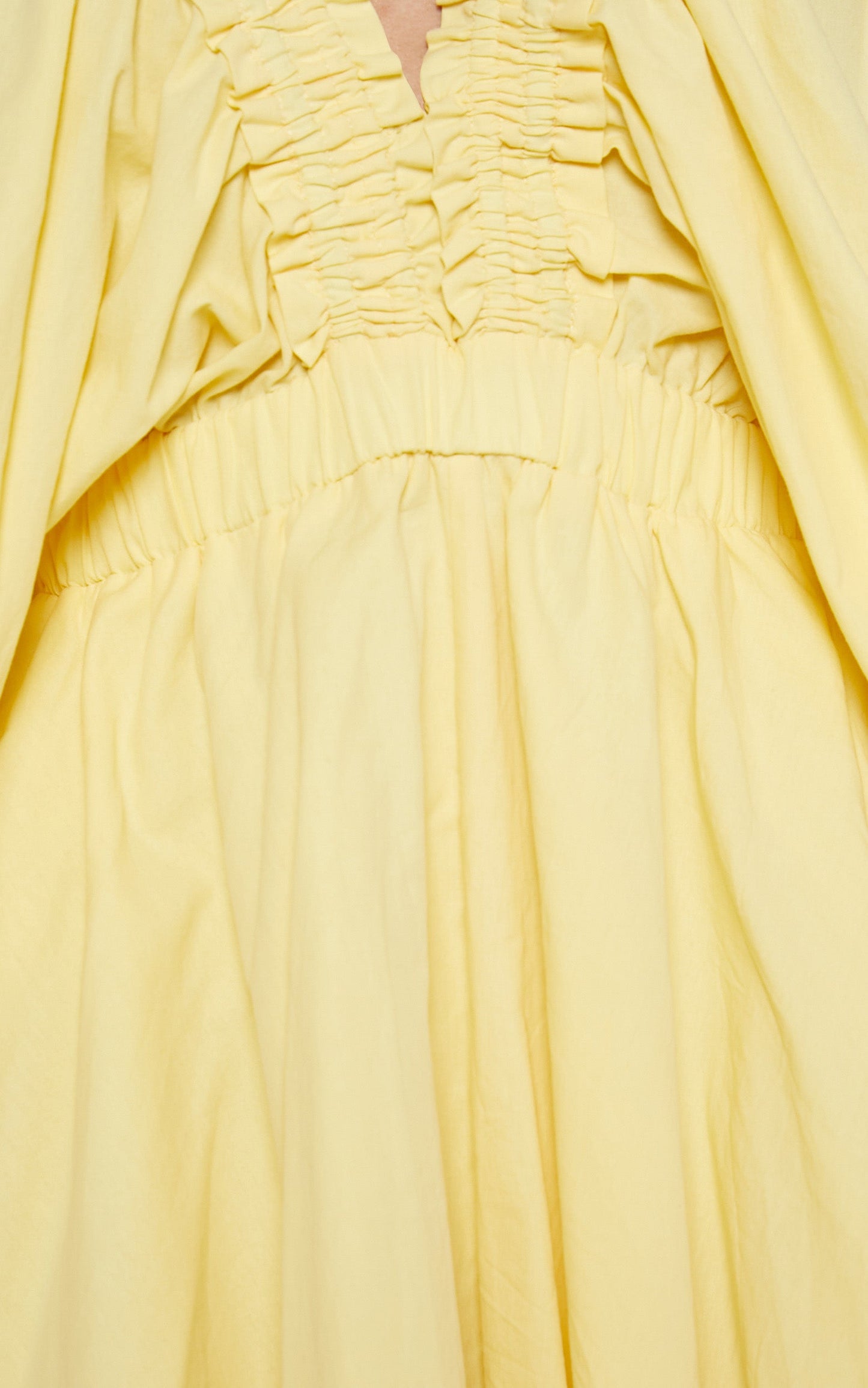 Velma Playsuit - V Neck Blouson Sleeve in Lemon