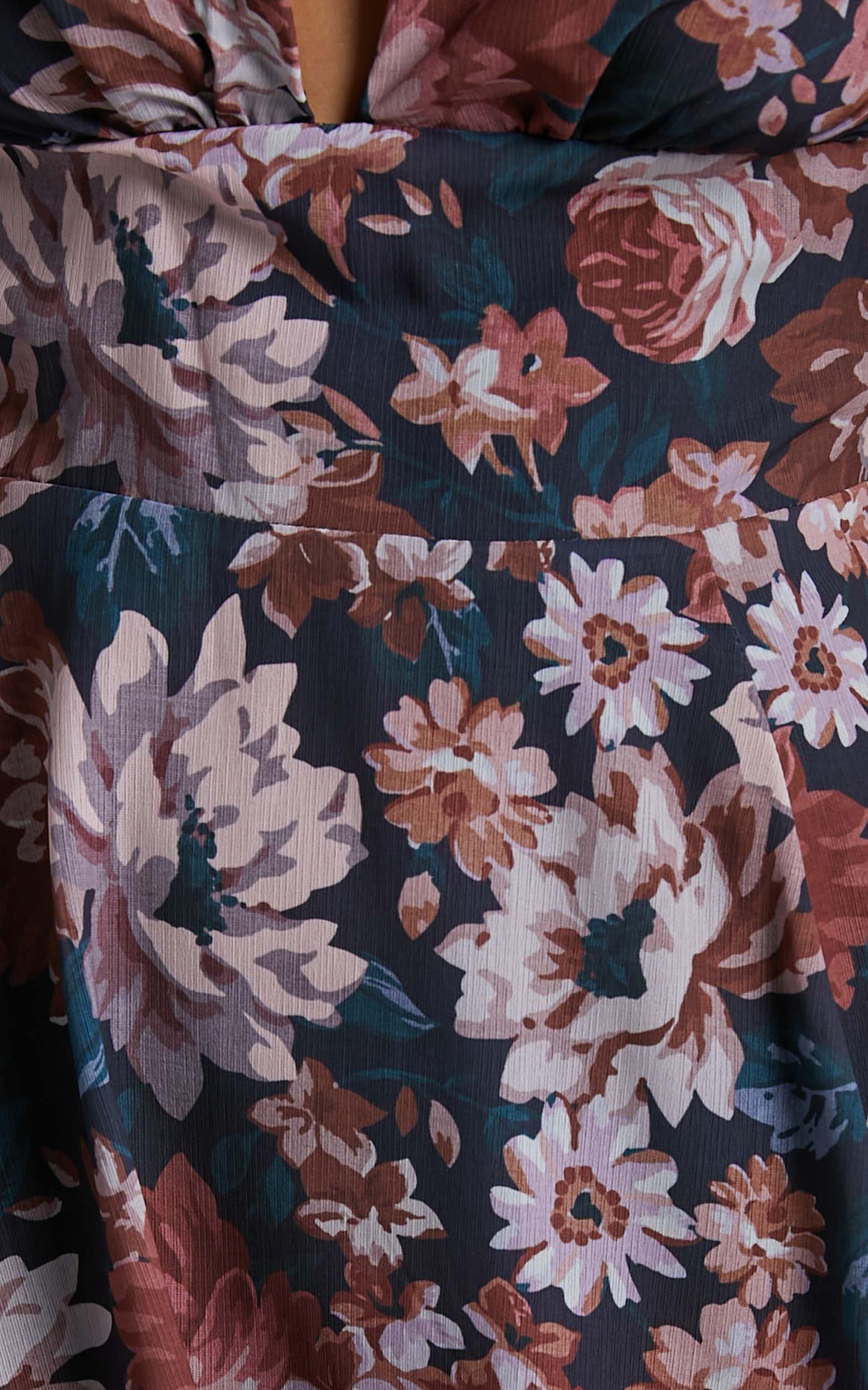 Vhera Mini Dress - Short Puff Sleeve Dress in Vintage Garden