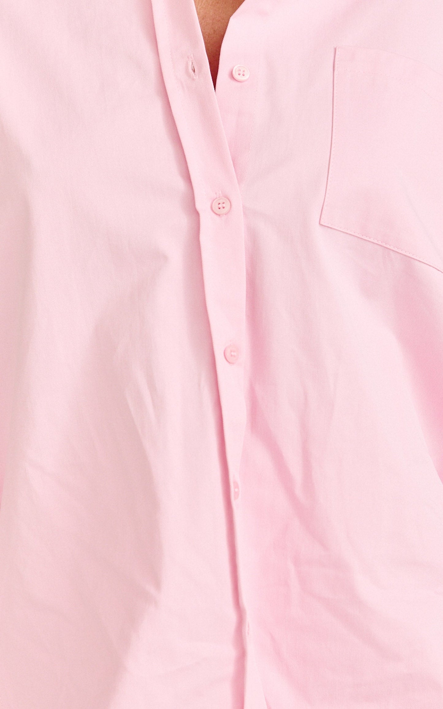 Violet Top - Button Down Long Sleeve Shirt in Pale Pink