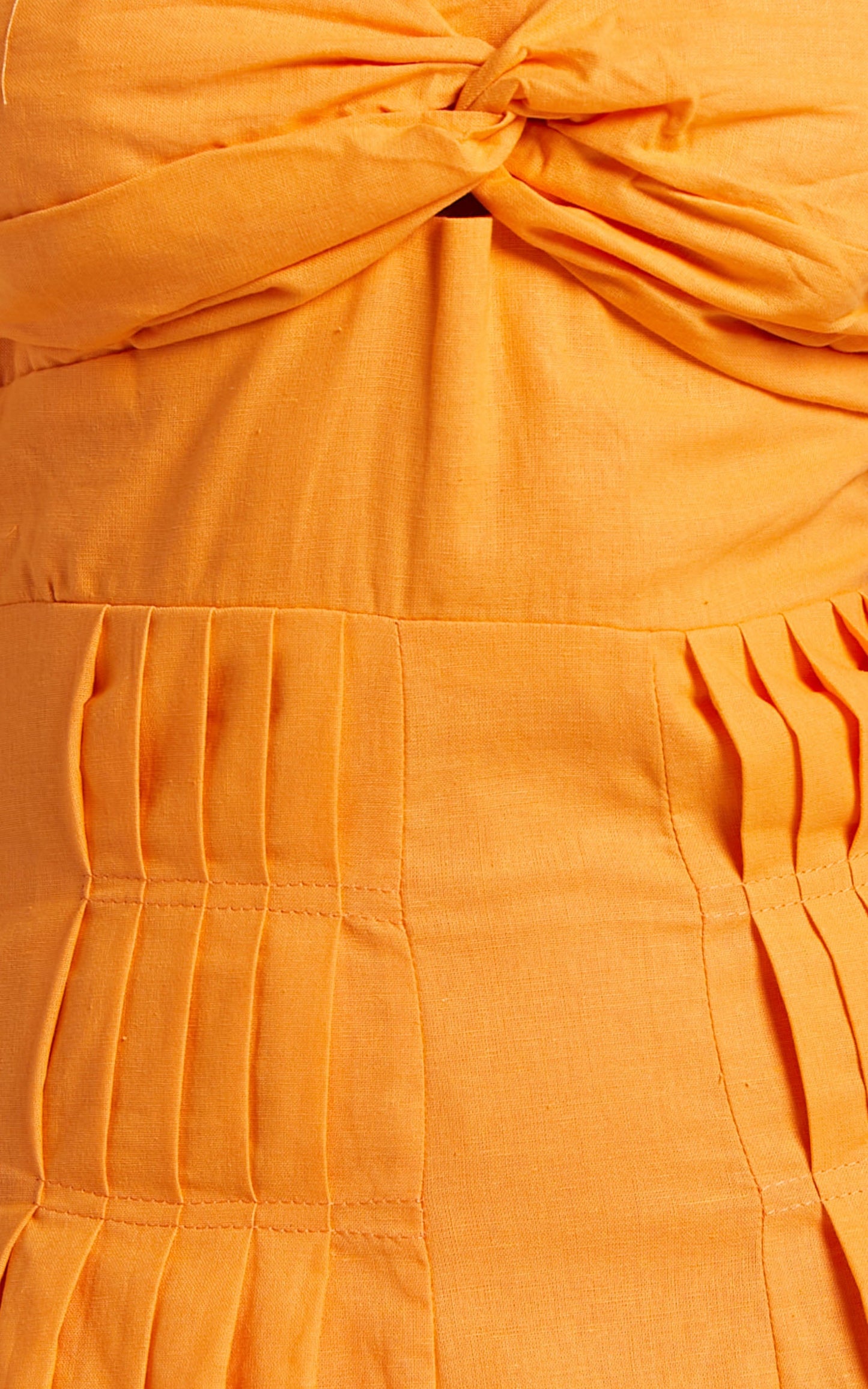 Viviana Midi Dress - Sweetheart Puff Short Sleeve Dress in Orange