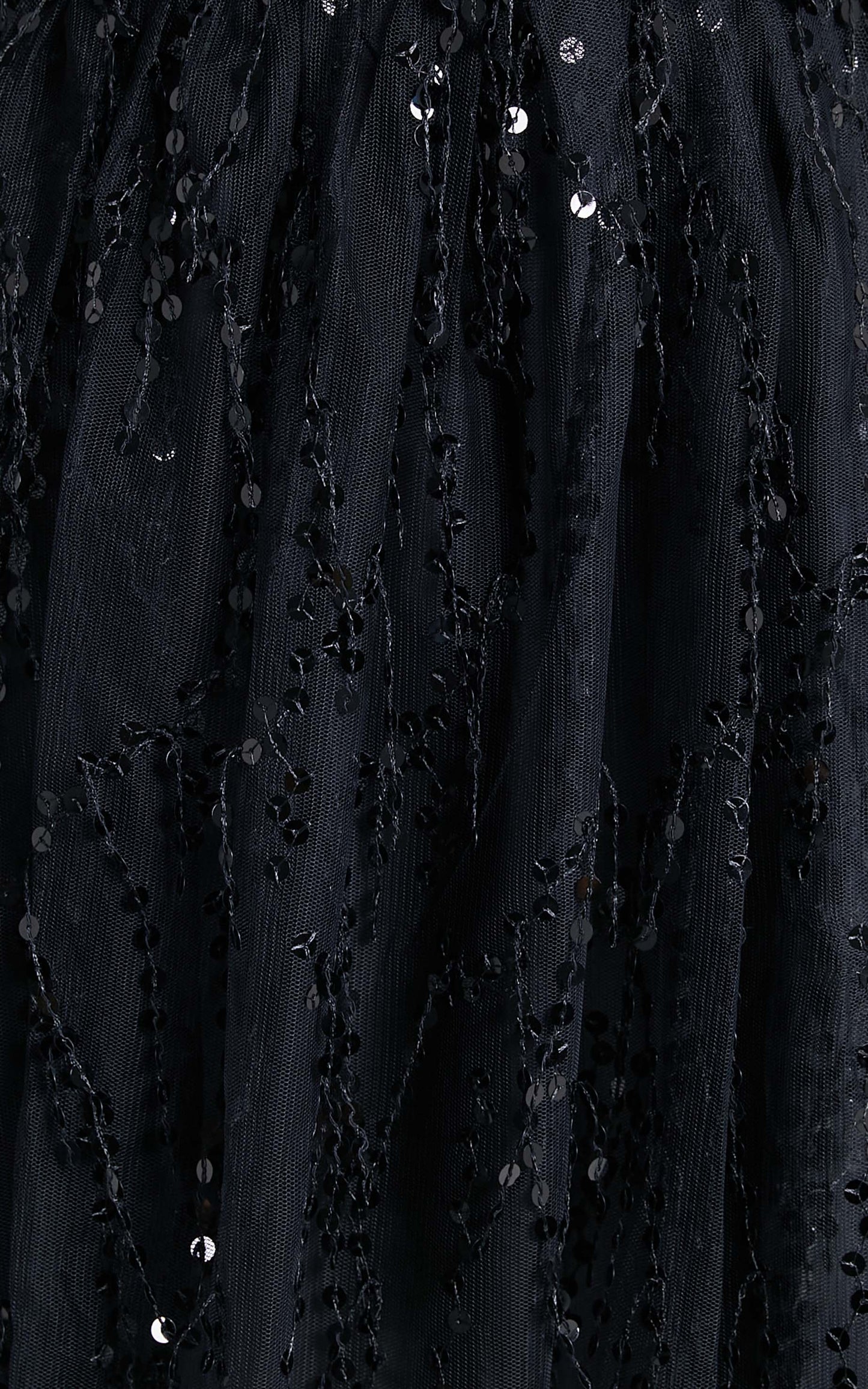 Watch The Queen Conquer Mini Dress - Tulle Plunge Dress in Black Sequin
