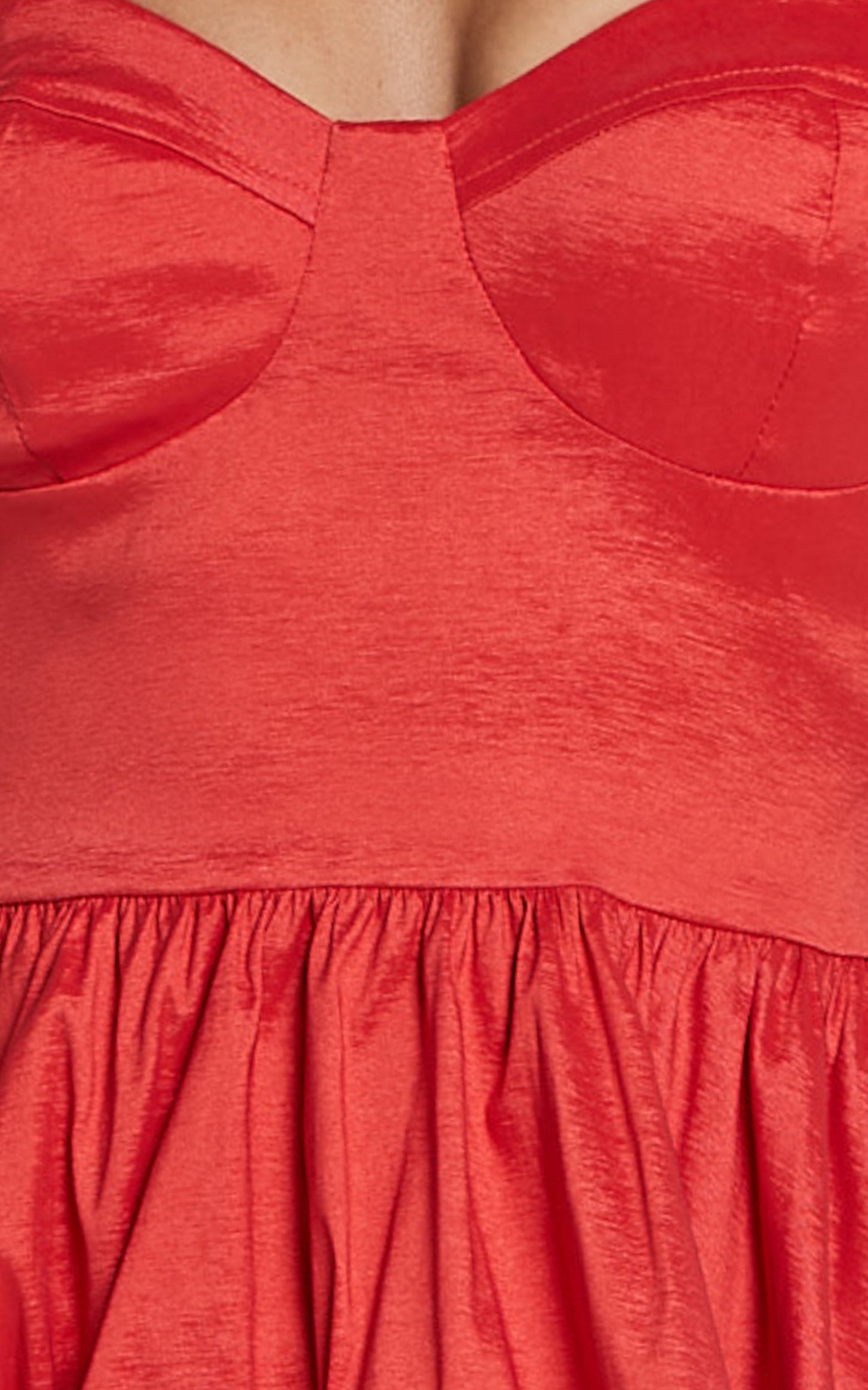 Wednesday Mini Dress - Tie Shoulder Bustier Tiered Dress in Red