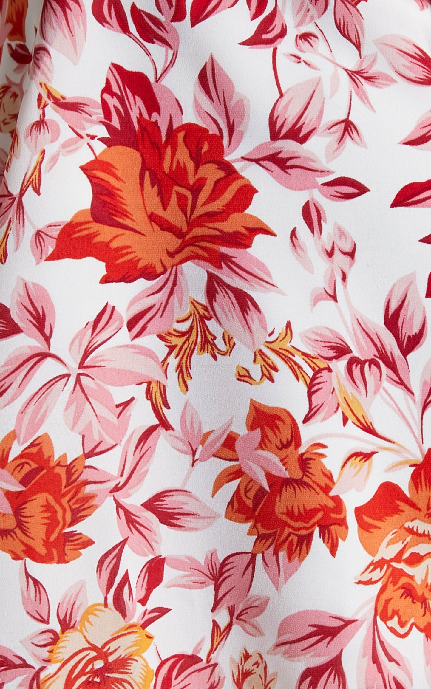 Wynna Side Cut Out Tie Back Puff Sleeve Playsuit in Pink Red Floral
