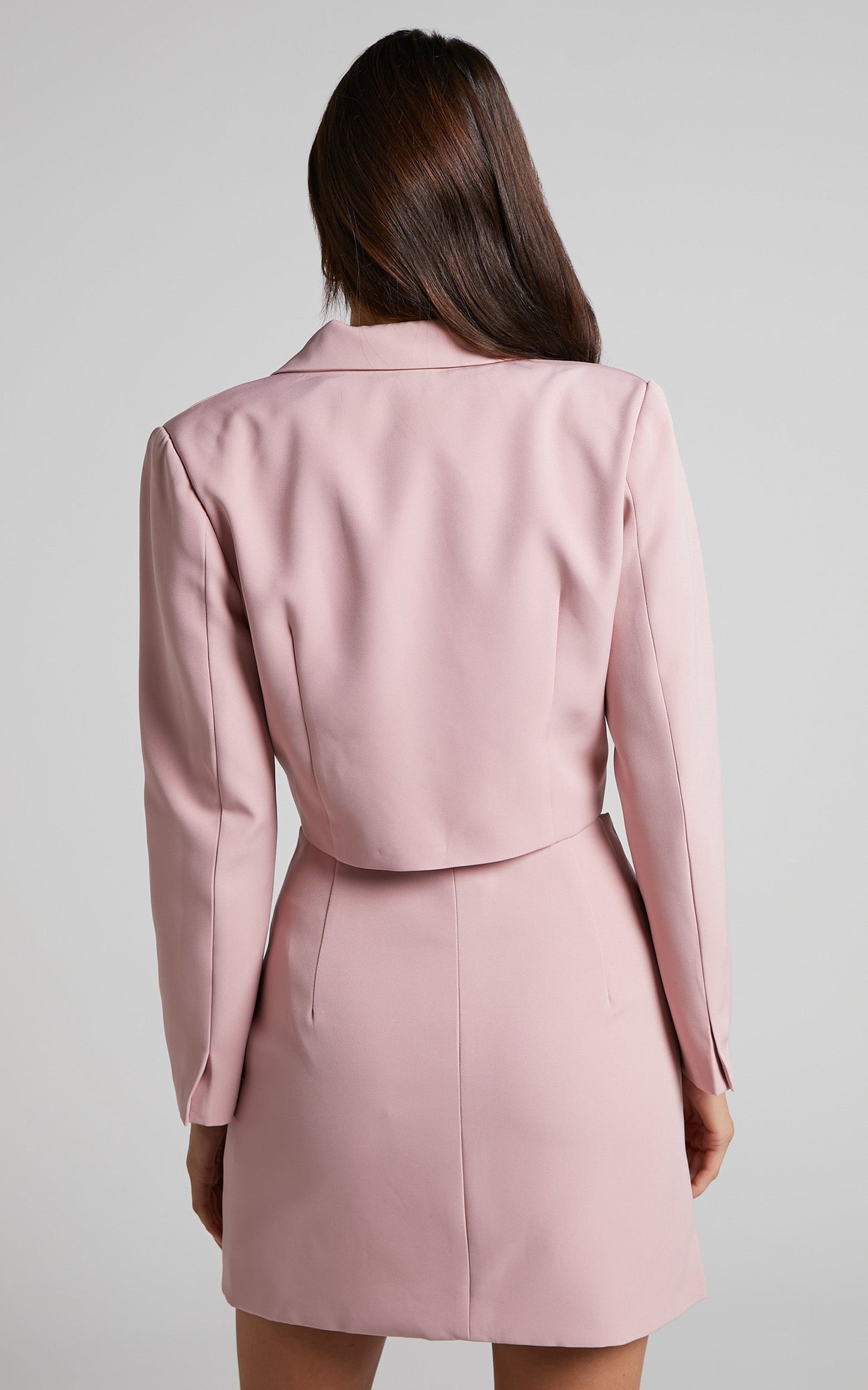 Yurina Blazer - Cropped Crossover Blazer in Pink