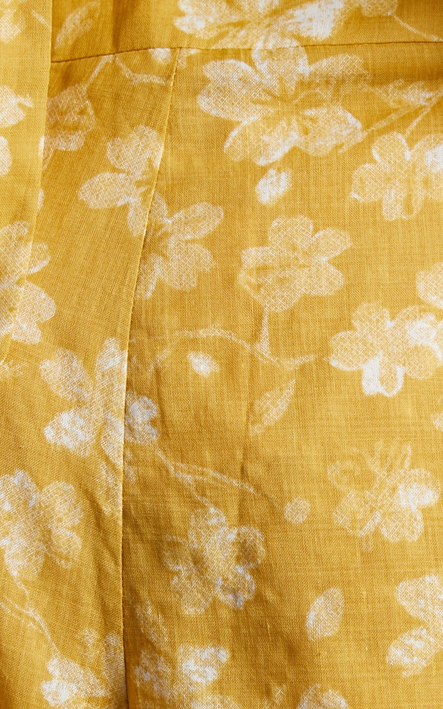 Zilda Two Piece Set -Linen Open Back Puff Sleeve Crop Top and High Waist Shorts Set in Yellow