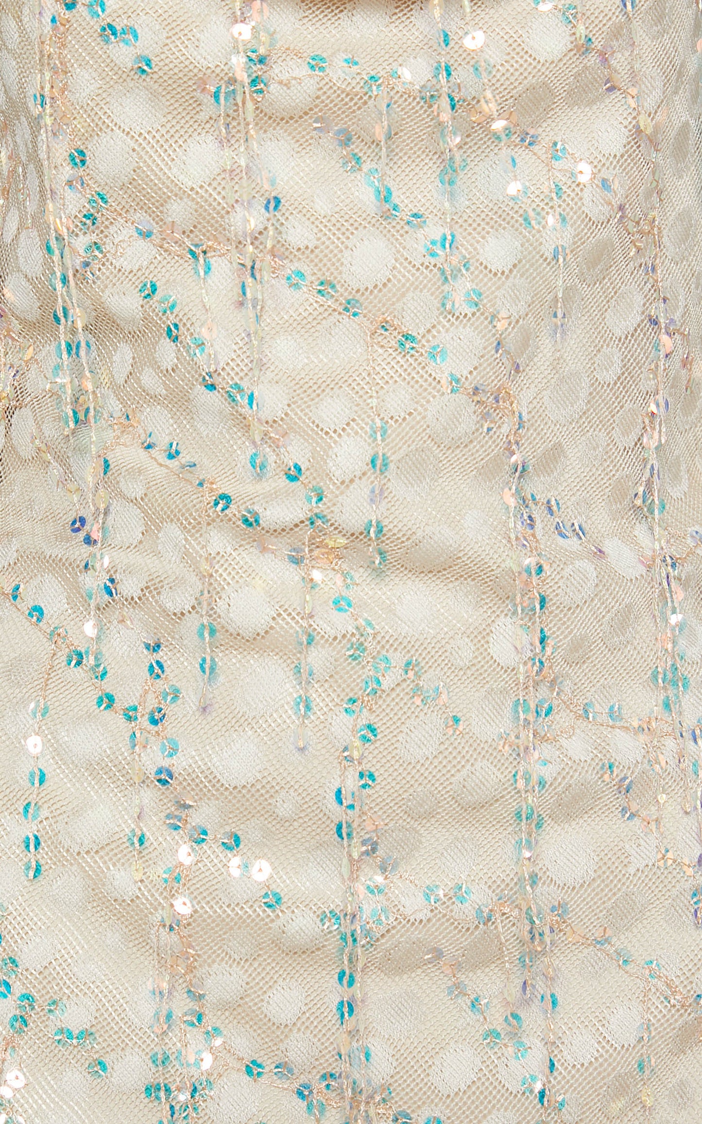 Zain Mini Dress - Cowl Neck Fringe Embellishment Dress in Champagne Sequin