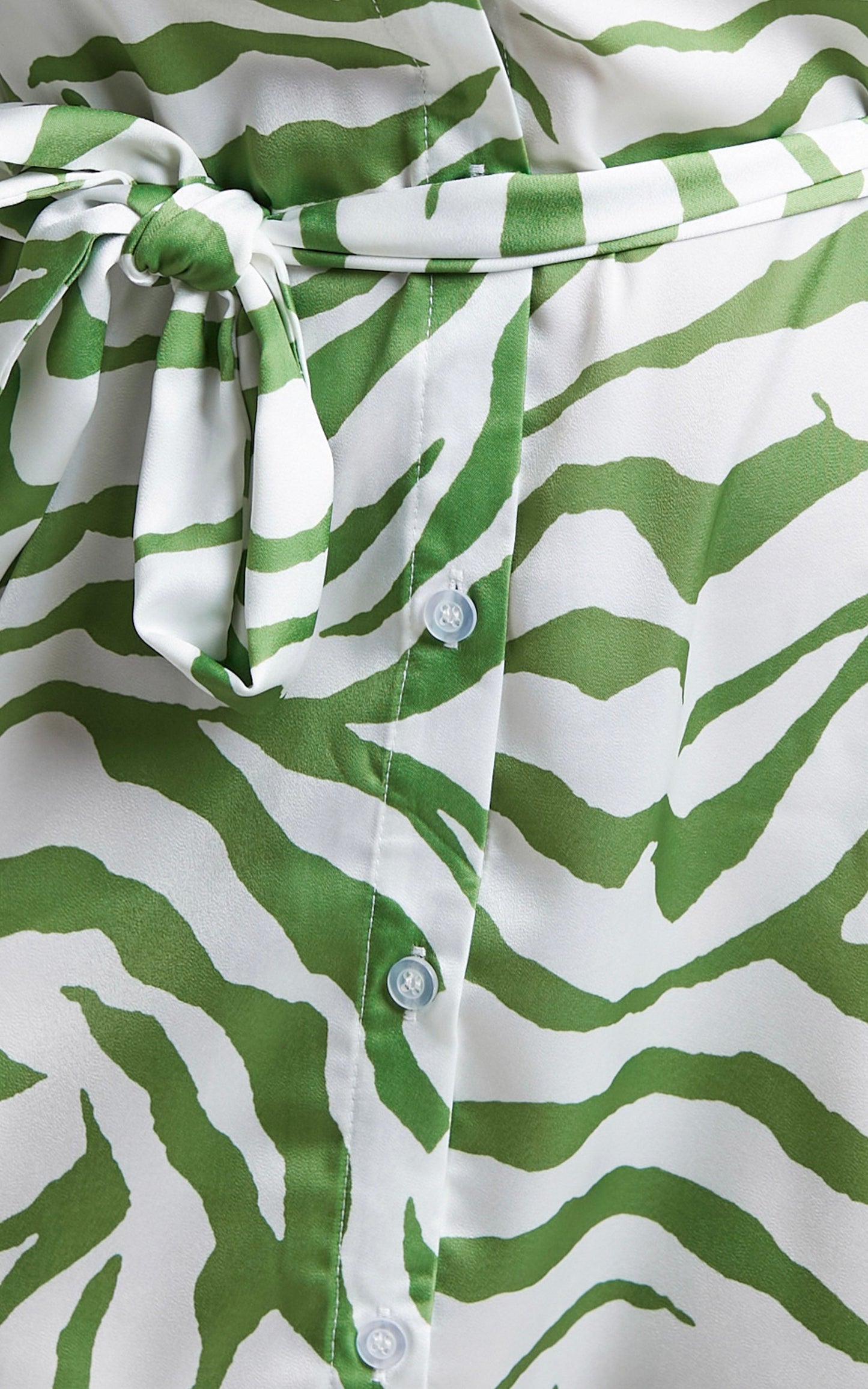 Zelda Long Sleeve Shirt Dress in Lime/White Zebra