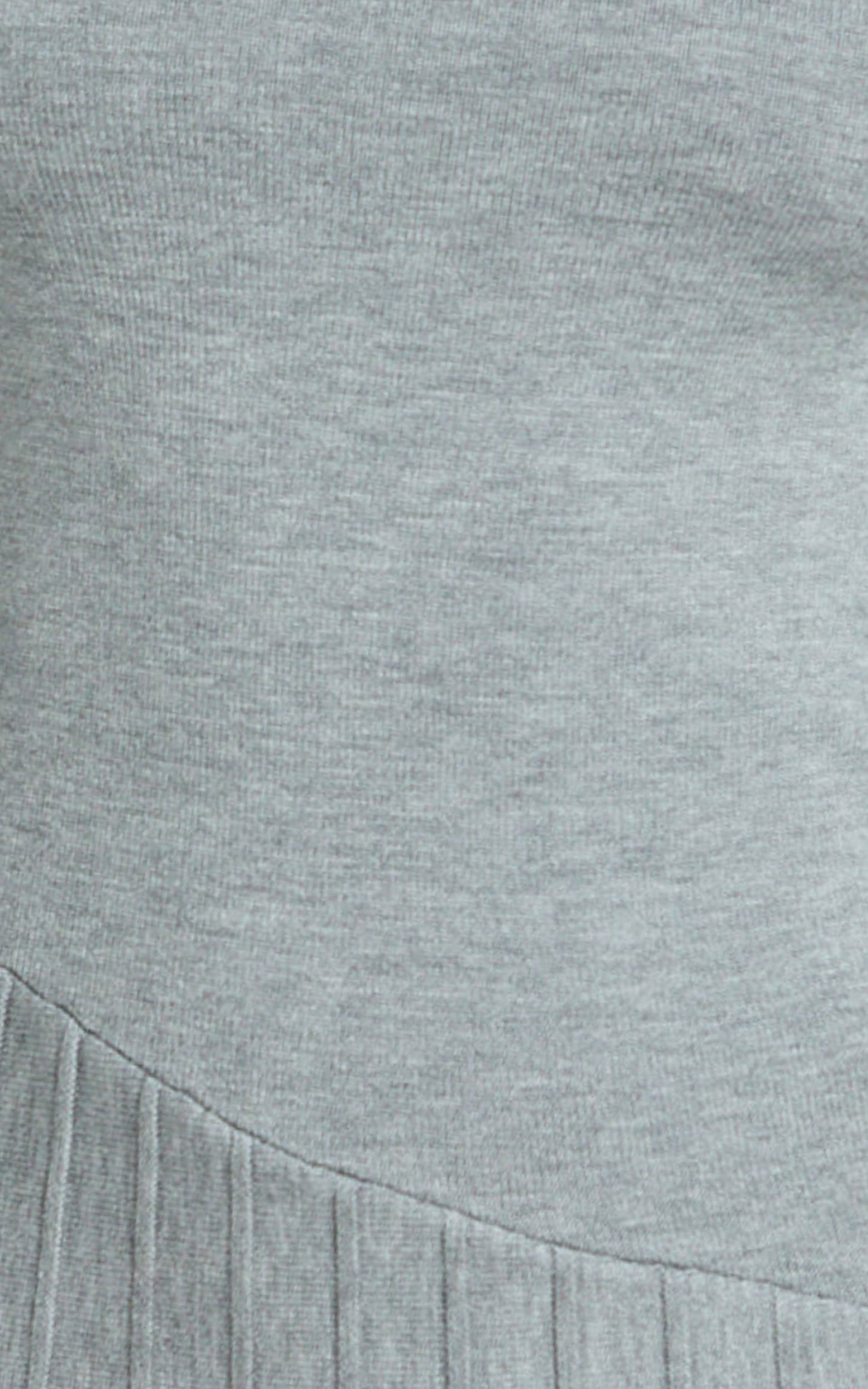 Zuri Mini Dress - High Neck Long Sleeve Drop Waist Pleat Skirt Knit Dress in Grey