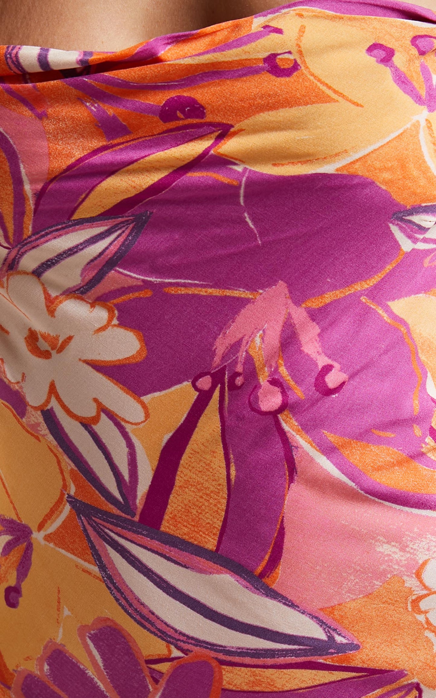 Zydelle Midi Dress - Cowl Neck Thigh Split Dress in Purple Floral