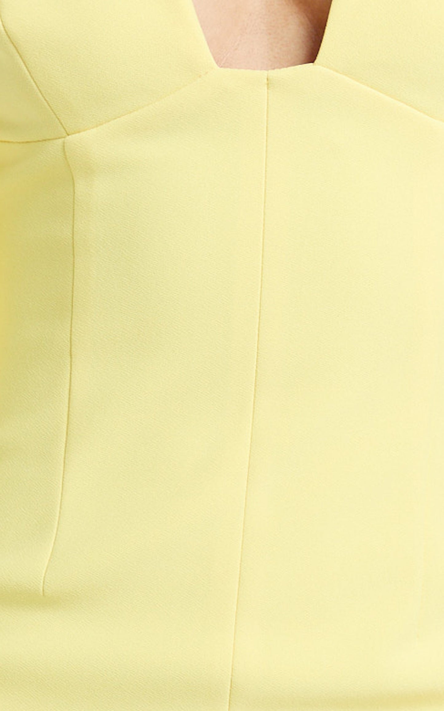 Zyla Mini Dress - Wide Shoulder Sweetheart Neck Fitted Dress in Lemon