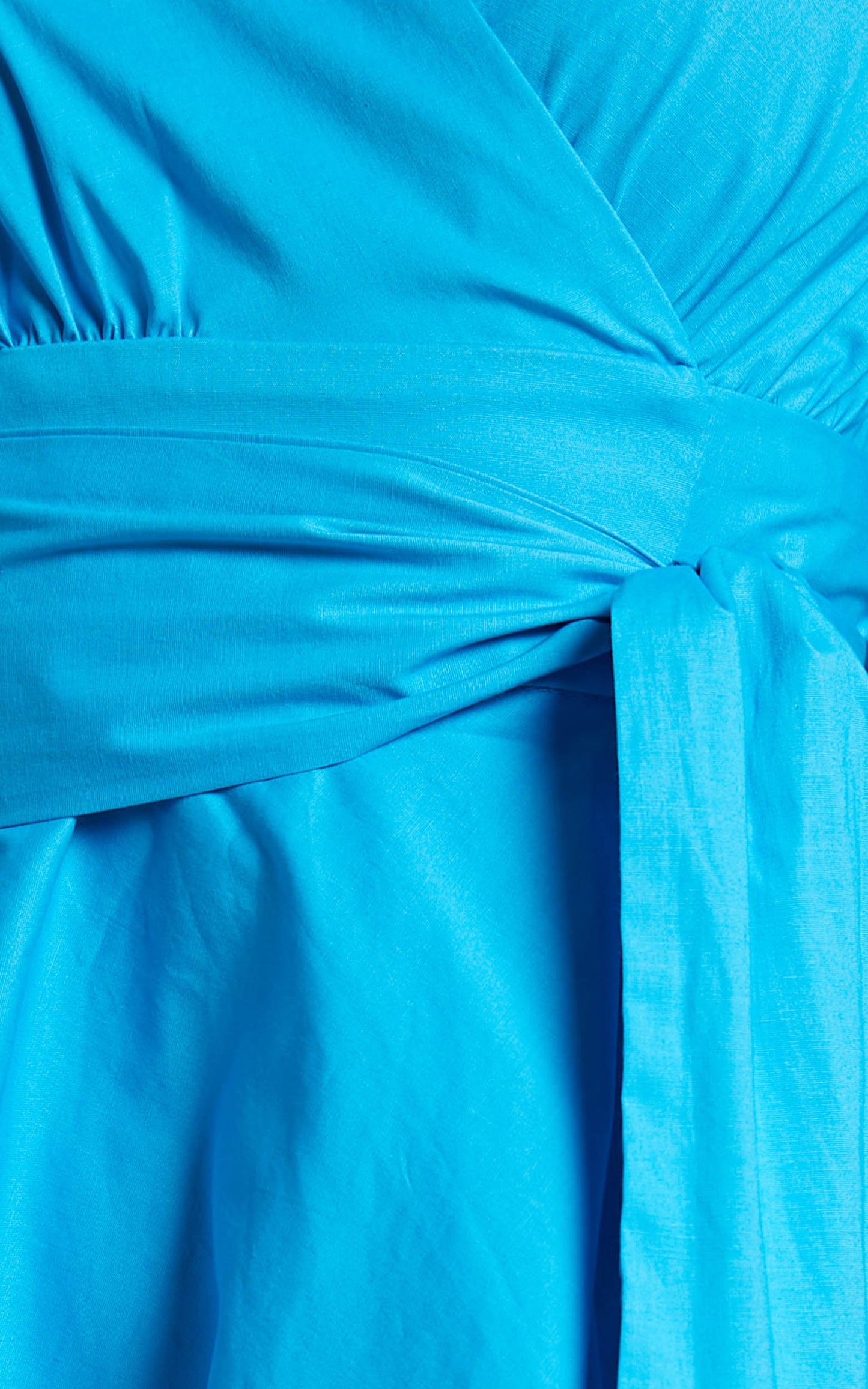 Zyla Mini Dress - Puff Sleeve Wrap Dress in Blue