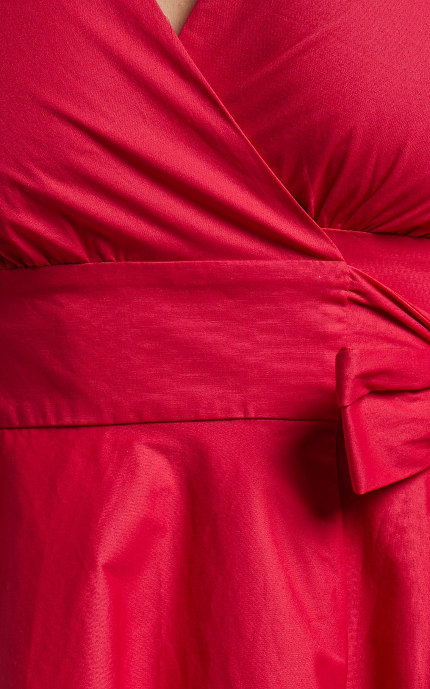 Zyla Mini Dress - Puff Sleeve Wrap Dress in Red