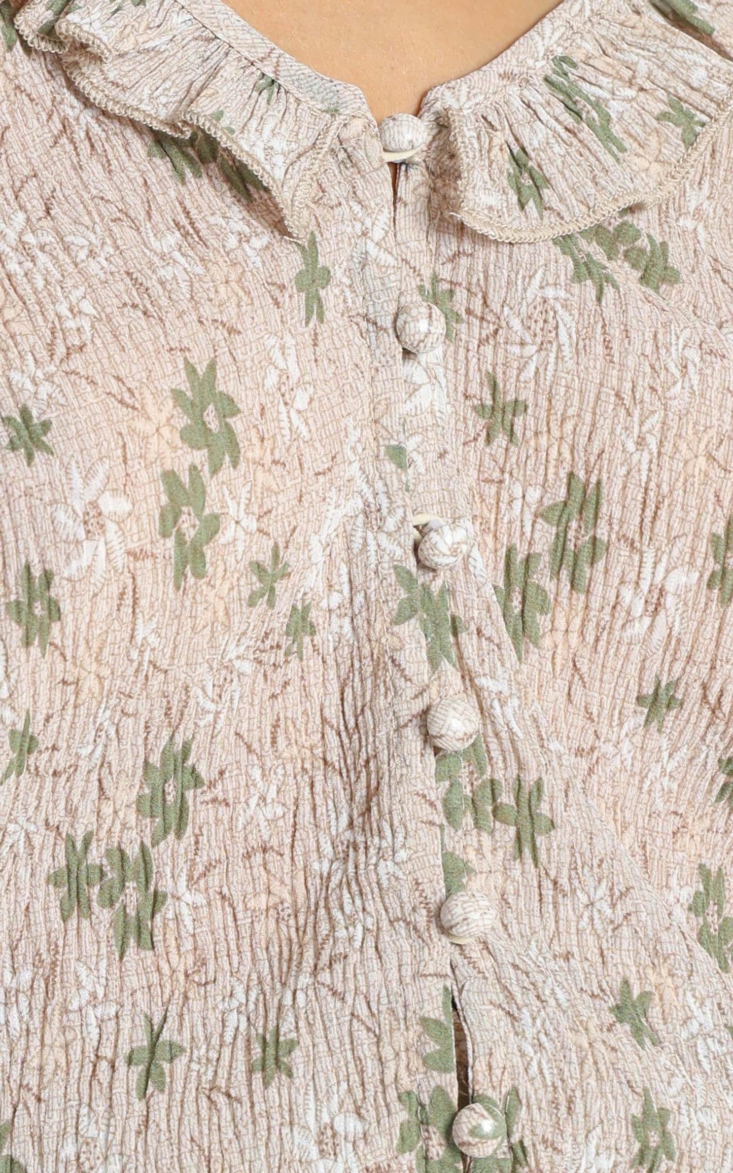 Serena Top in Beige Floral