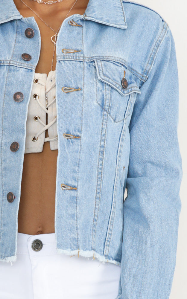 Learn To Love Denim Jacket In Light Wash