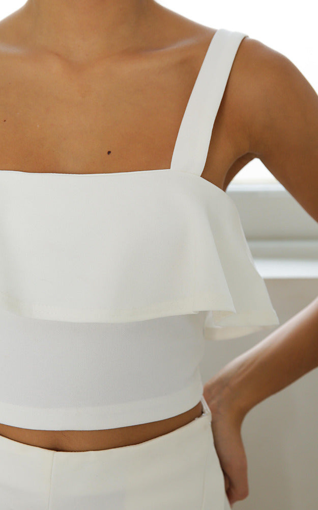 A Little Piece Crop Top In White