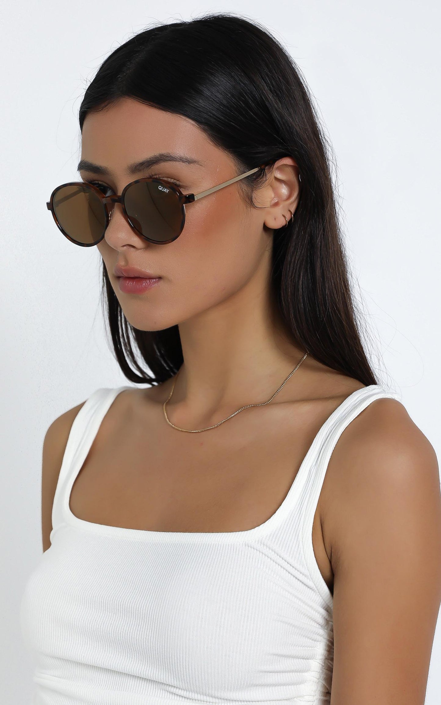 Quay - I See You Clip On Sunglasses in Tort/Brown