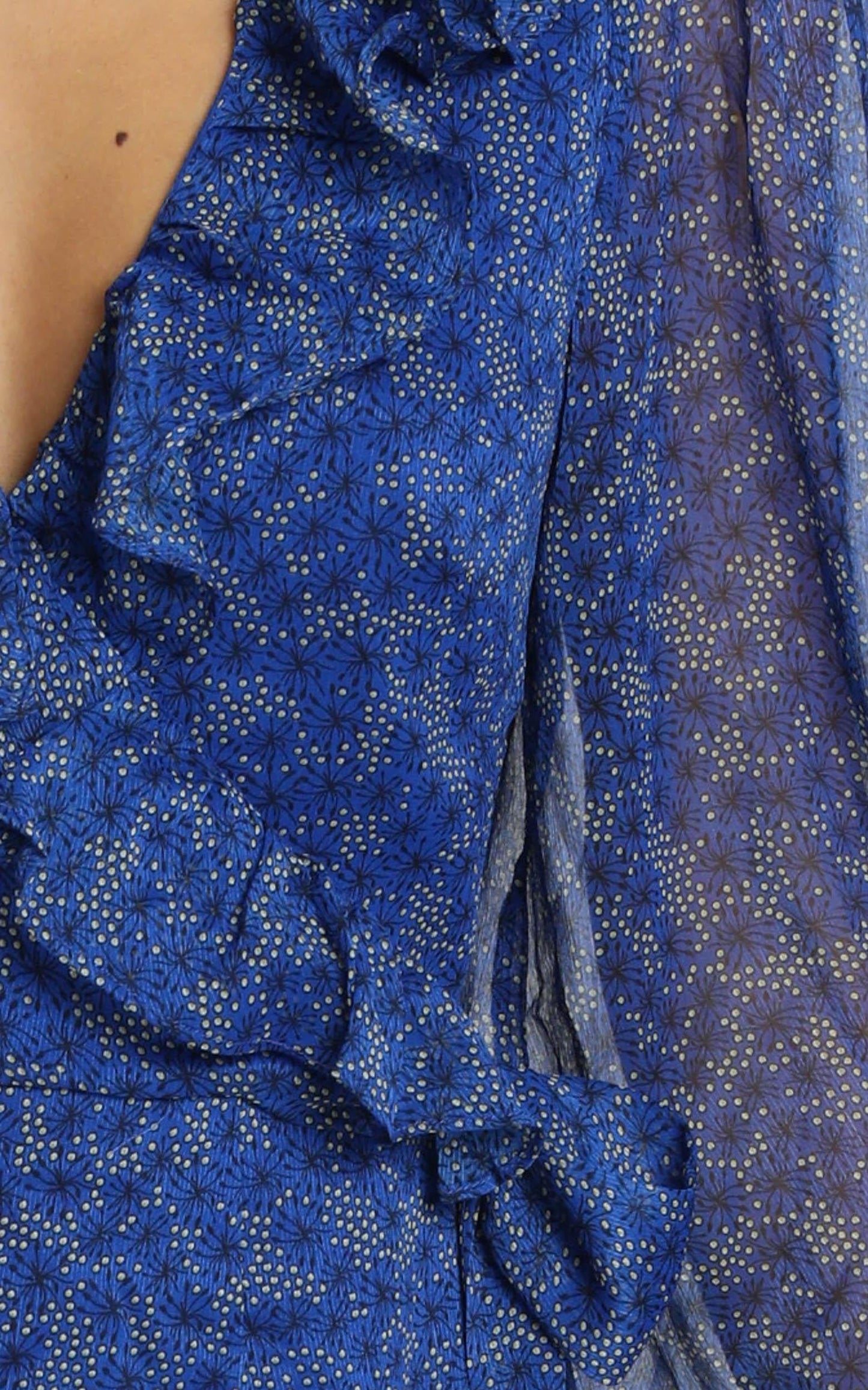 Alesha Long Sleeve Mini dress in cobalt blue floral