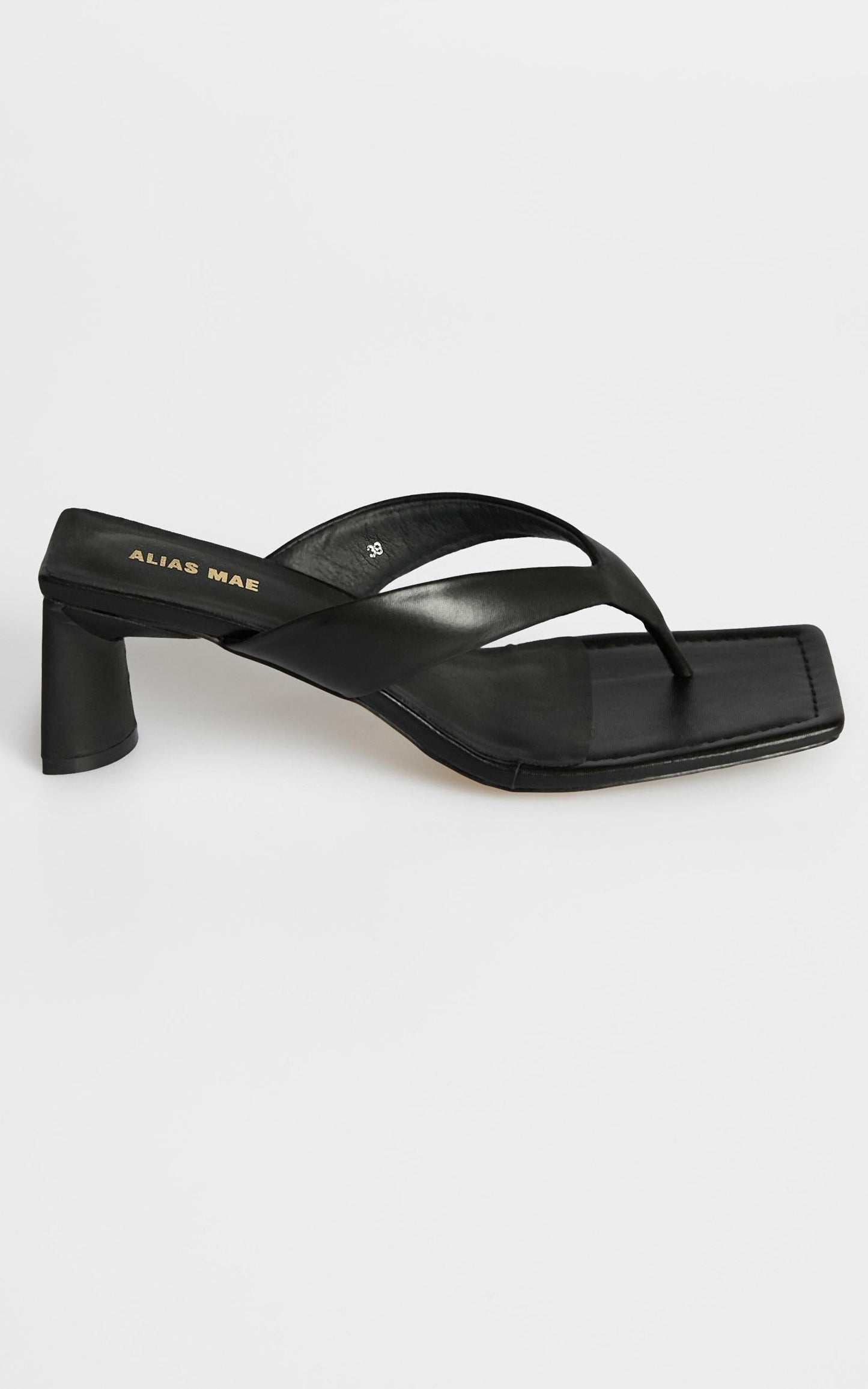 Alias Mae - Noah Sandals in Black Kid Leather
