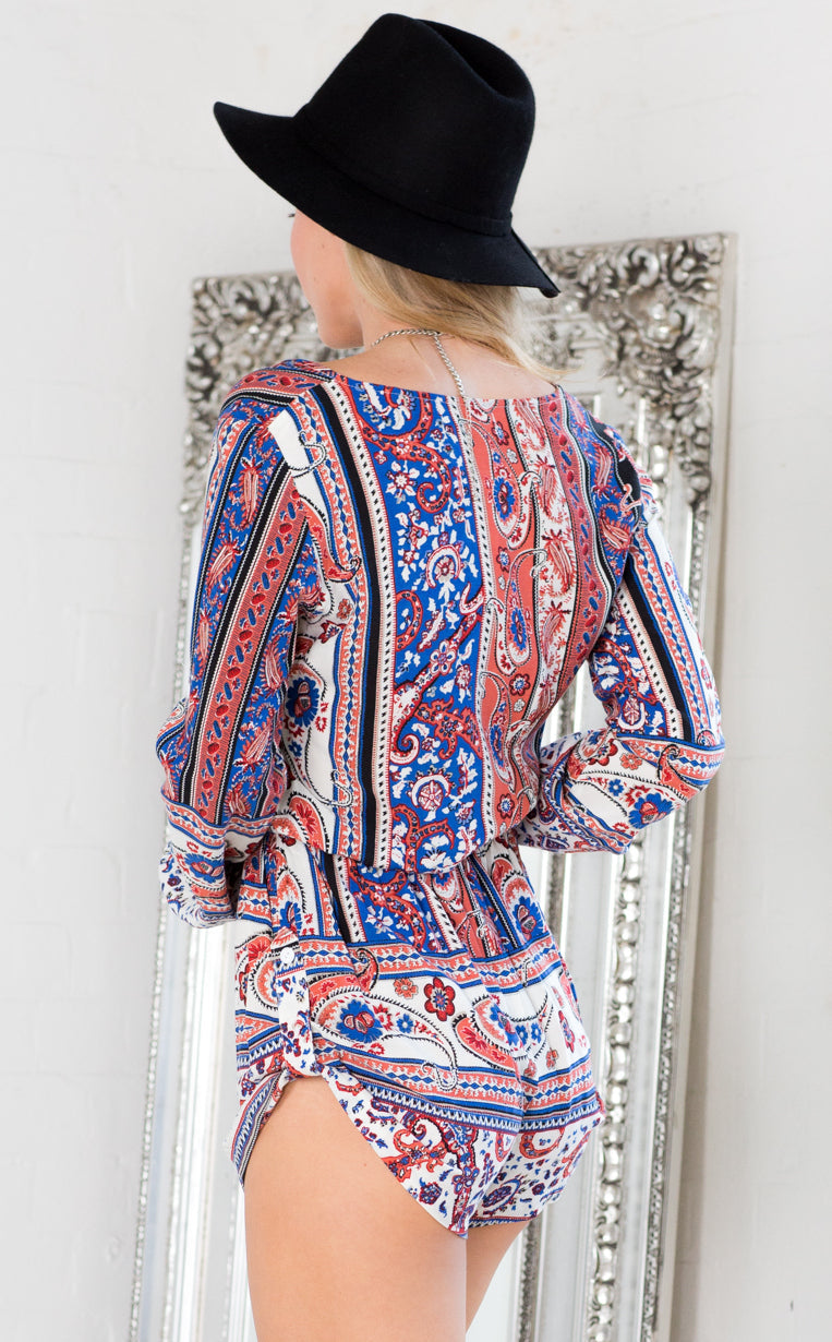 Staying Alive Playsuit In Multi Print