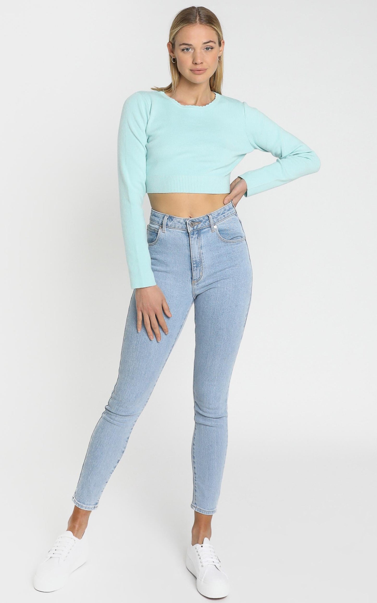 Amare Knit Top in Sea Blue