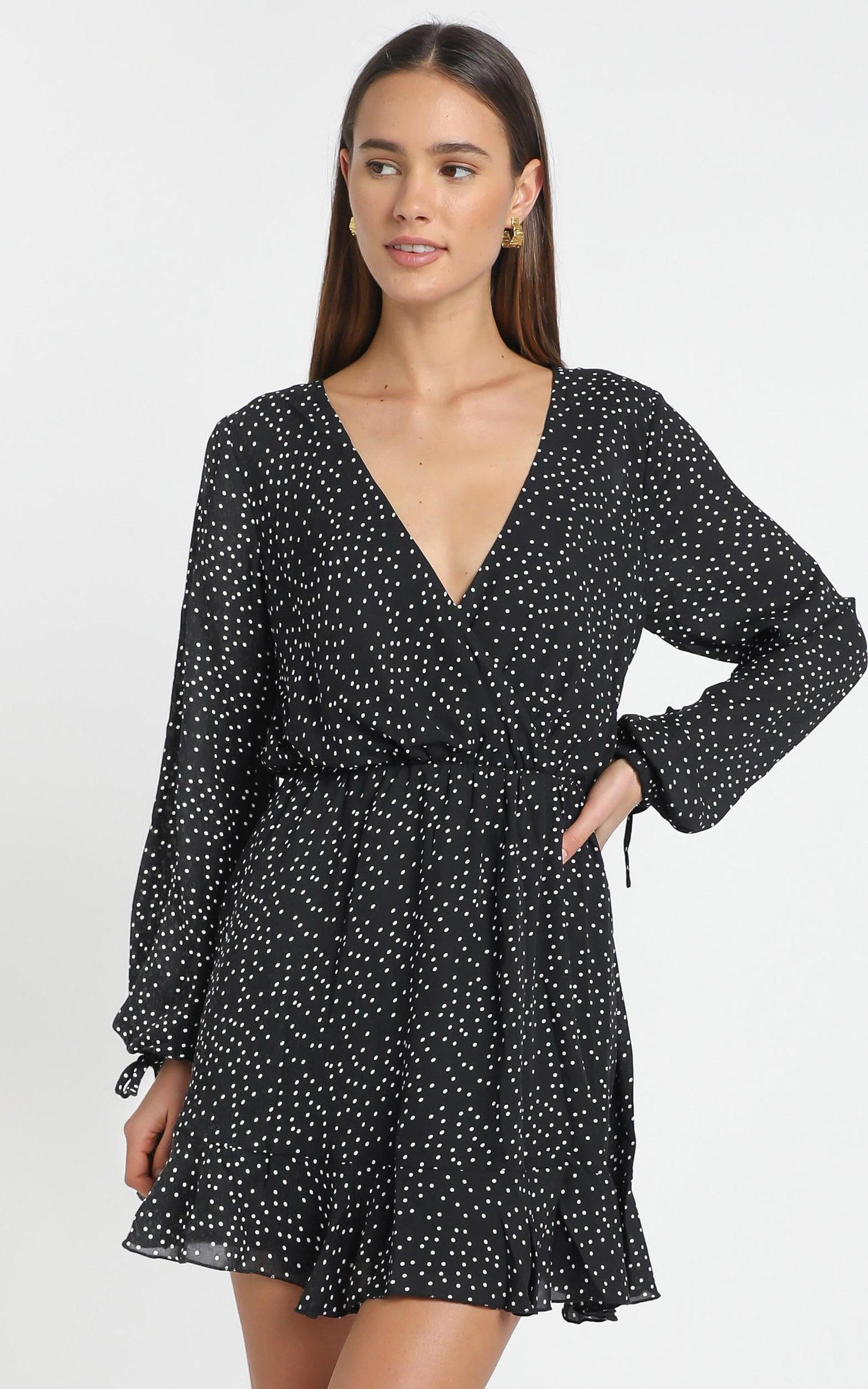 Keep It Smart Dress in Black Polka