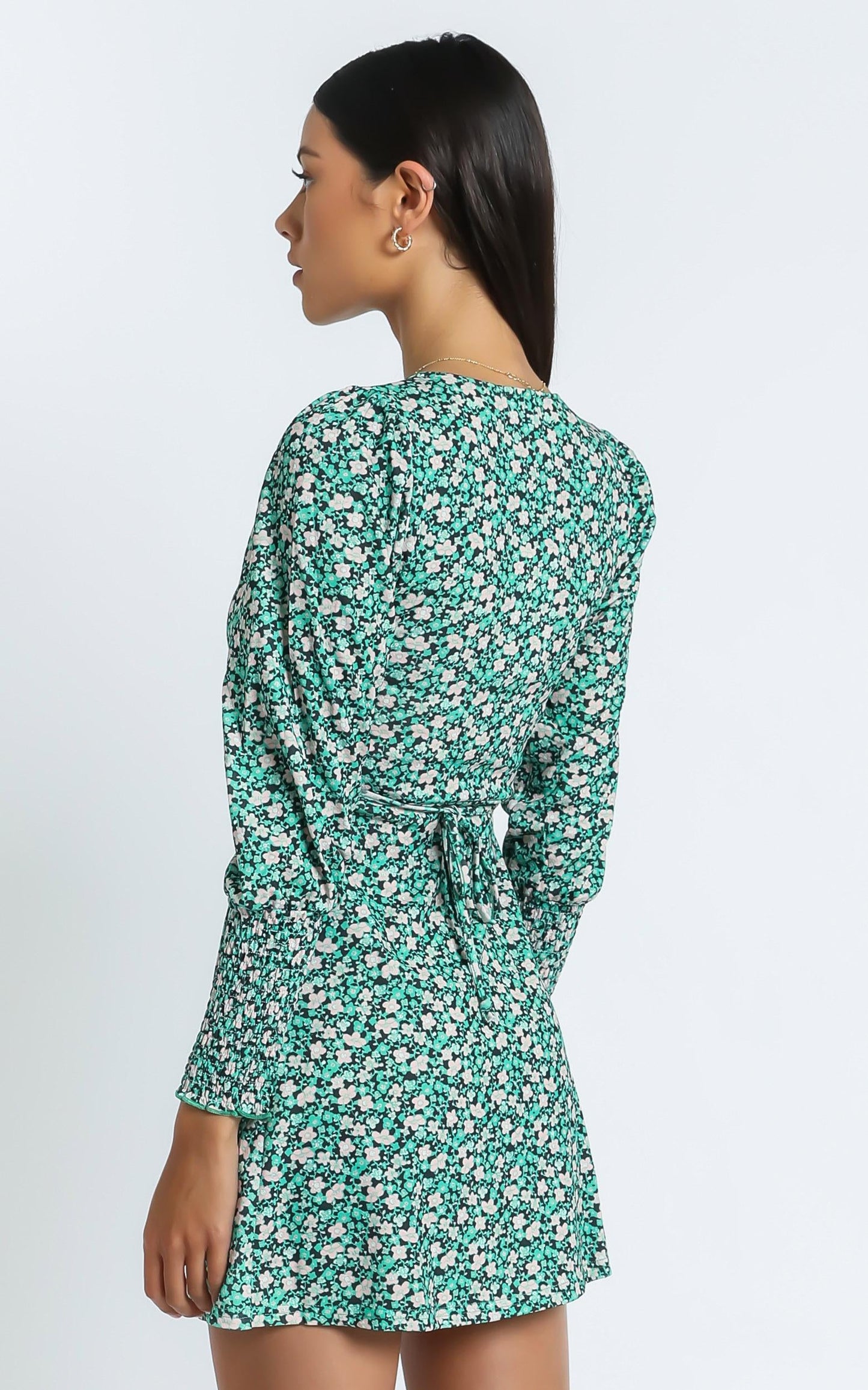 Blithe Dress in Green Floral