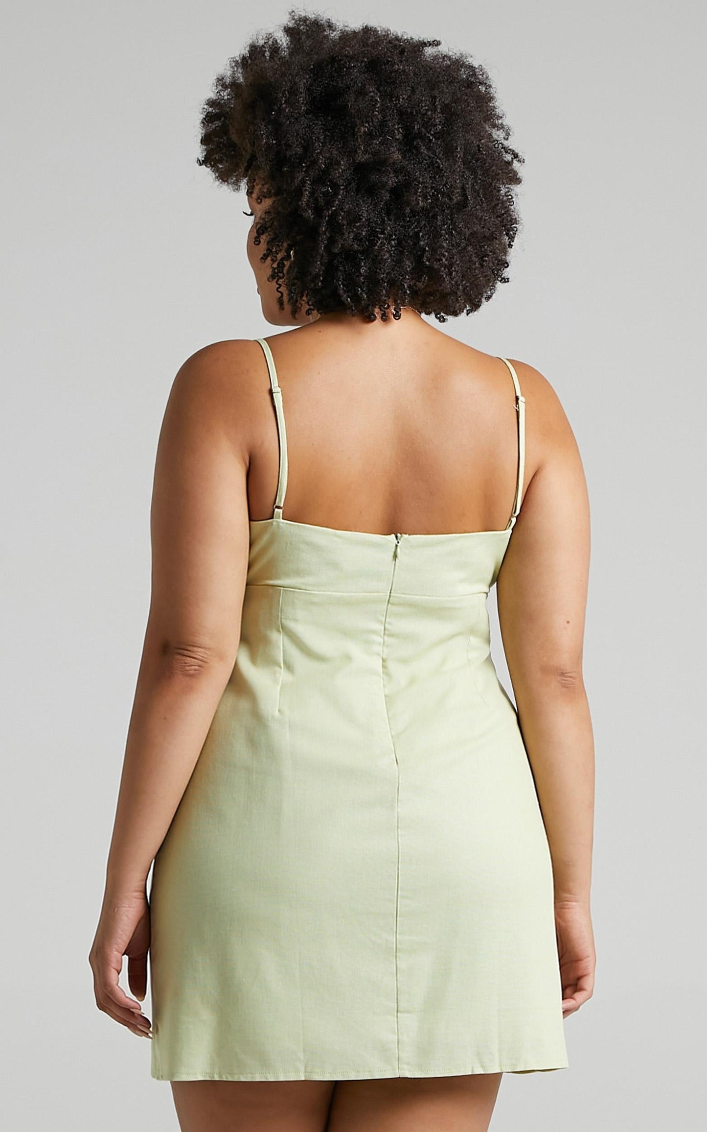 Break Free With Me Dress in Pistachio Linen Look