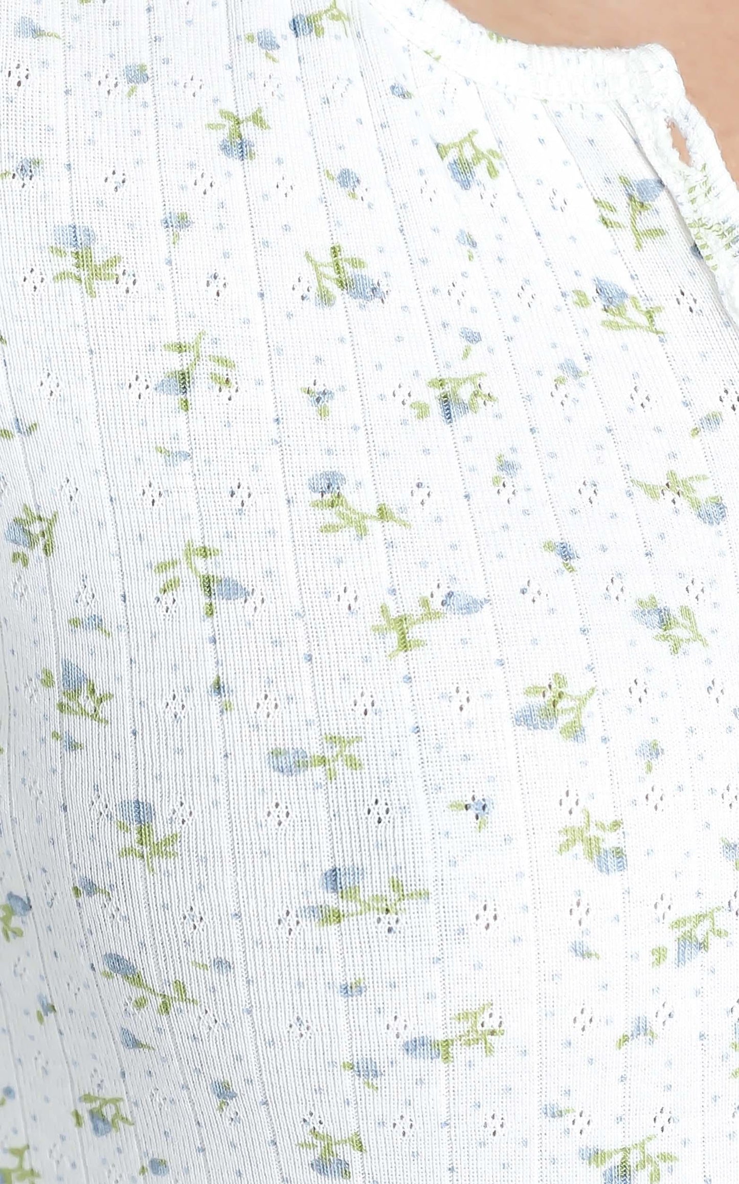 Bryony Top in White Floral