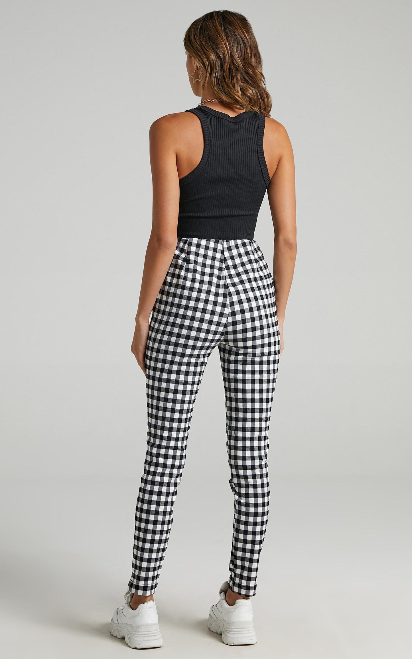 Business District Ankle Grazer Pants in Black Gingham
