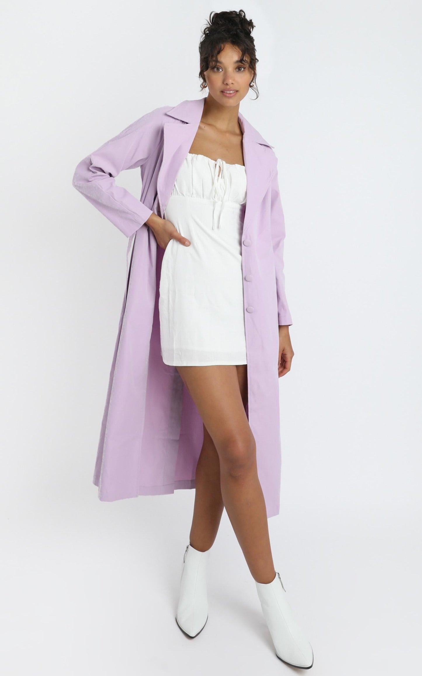 Cecile Trench Coat in Lilac