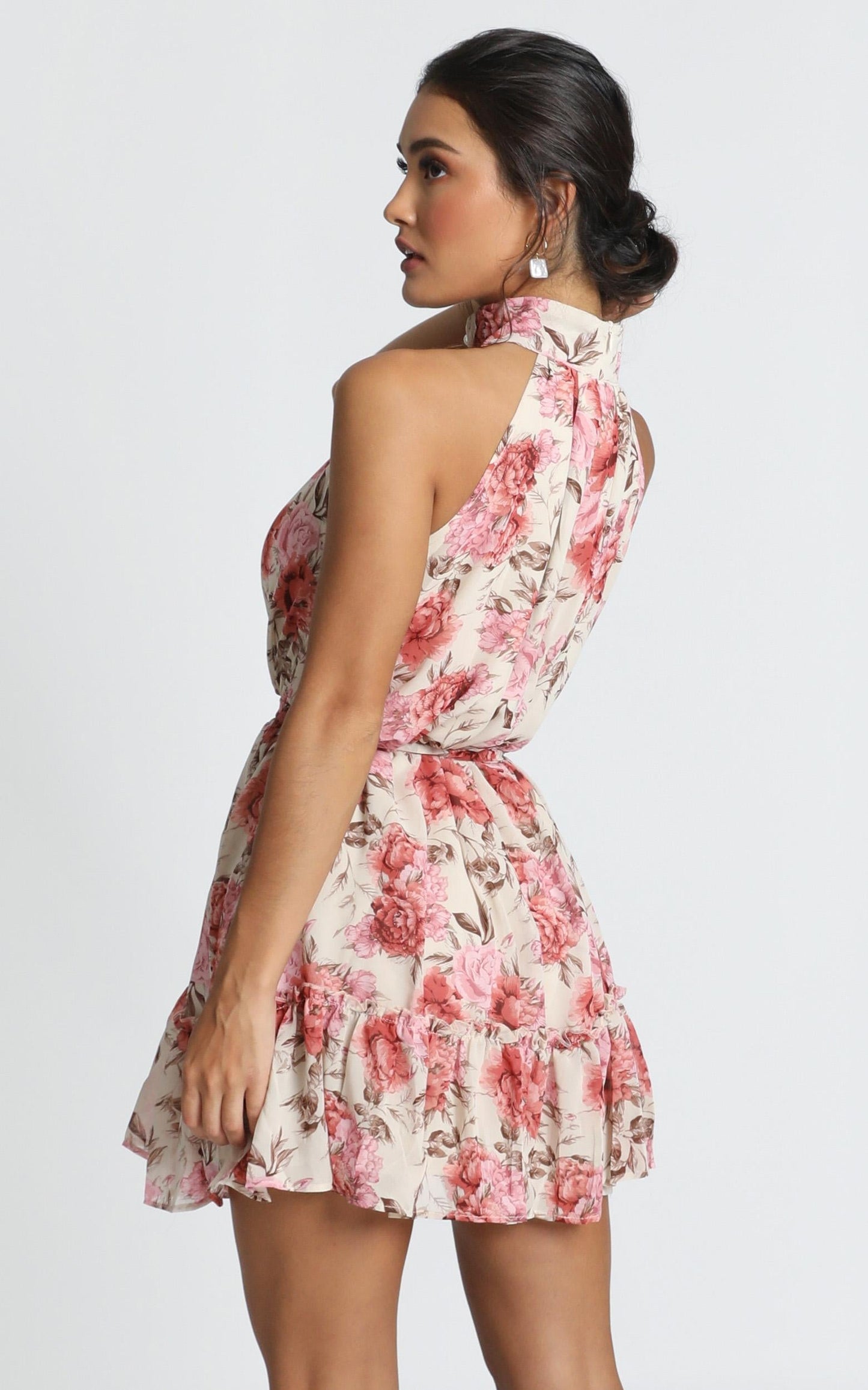 Celeste Mini Dress In Rose Floral