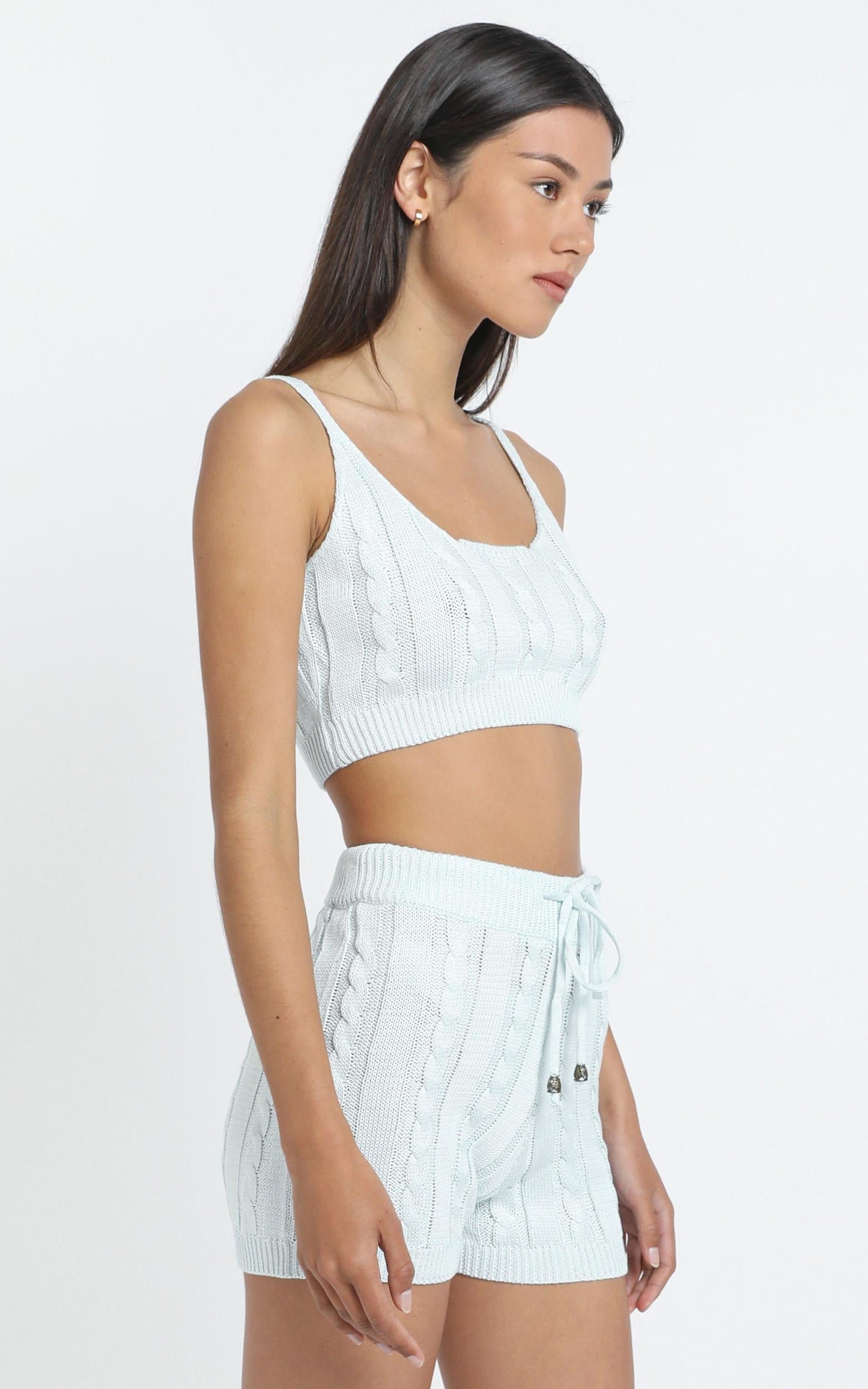 Celinna Knit Shorts in Grey