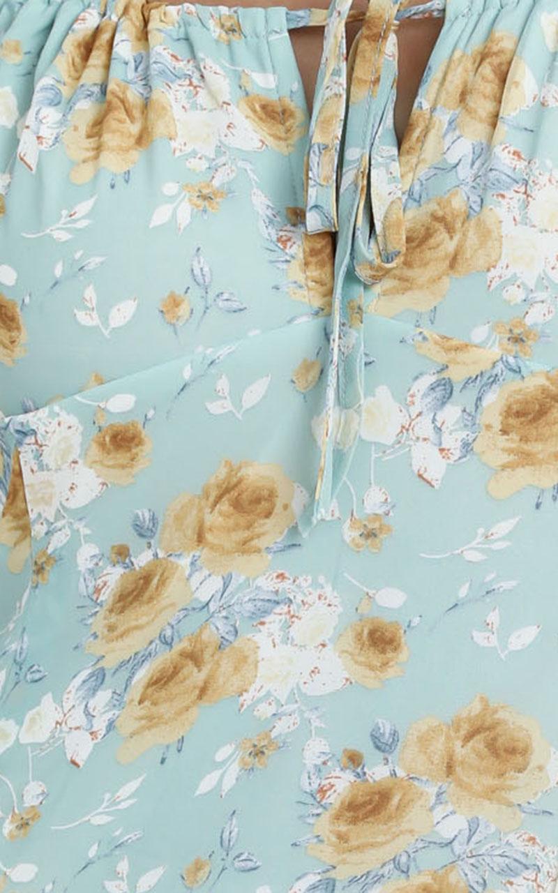 Chadwick Dress in Teal Floral