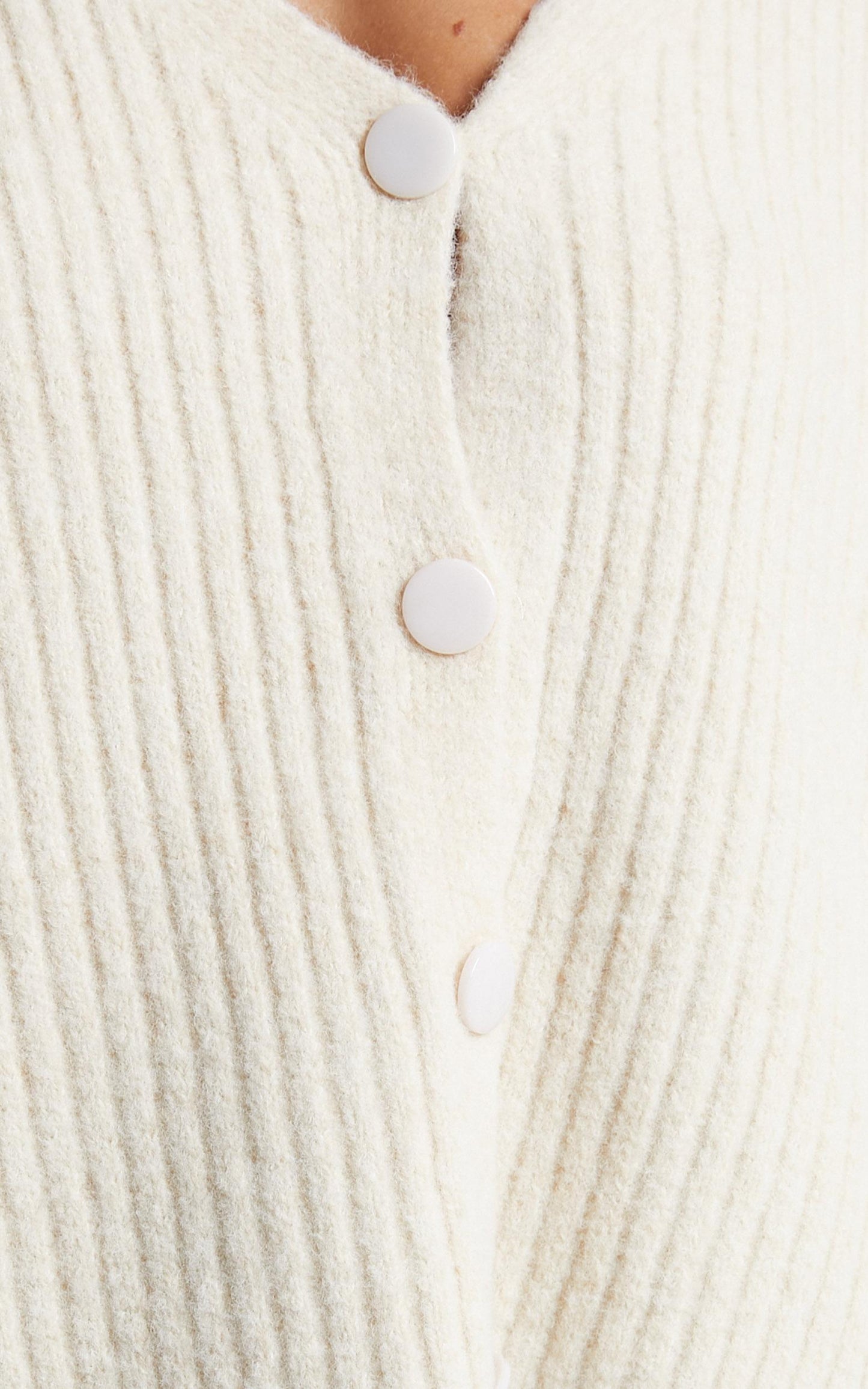 Charlize Cardigan - Button Through Knit Cardigan in Latte